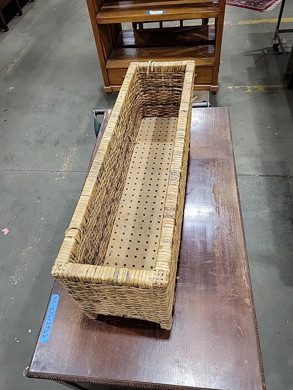 Natural Woven Wicker Rectangular Storage Basket
