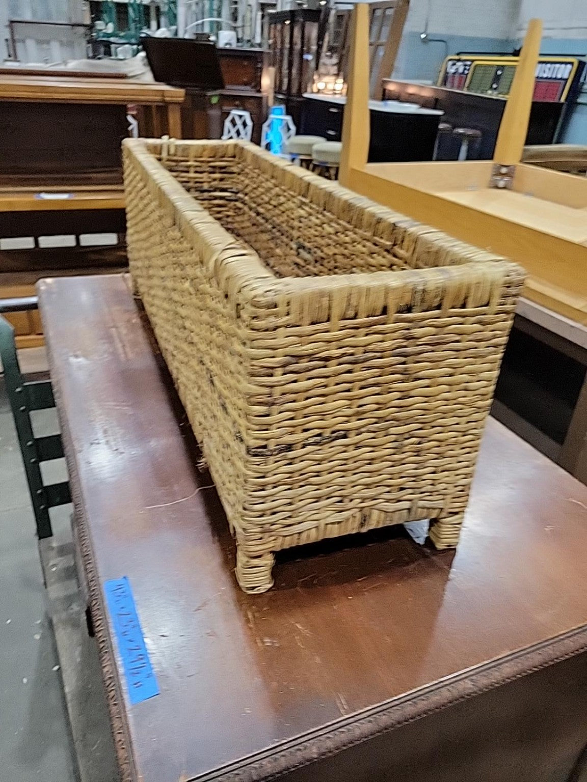 Natural Woven Wicker Rectangular Storage Basket