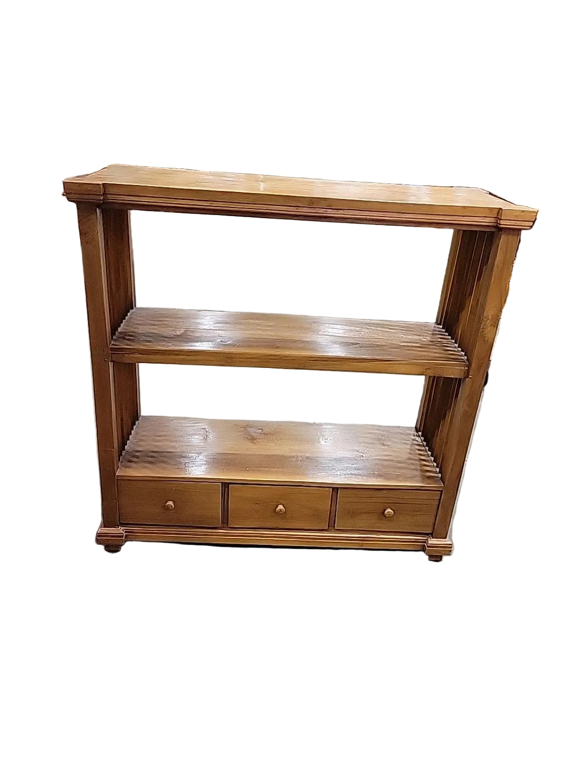 Mission Style Wood Bookshelf with 3 Drawers