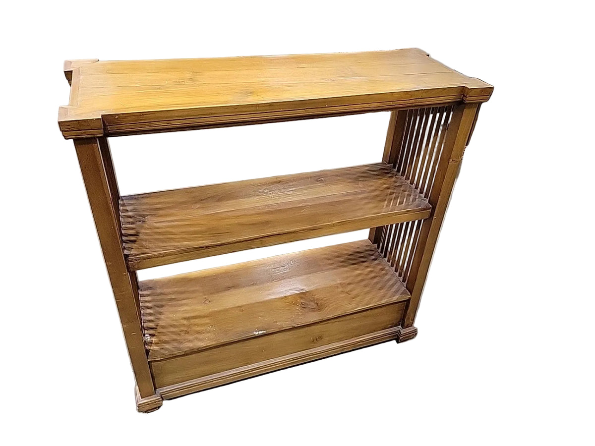Mission Style Wood Bookshelf with 3 Drawers