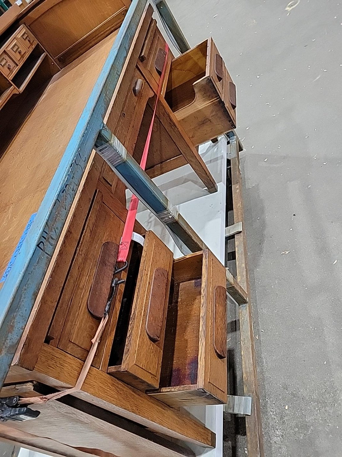 Antique Oak Roll-Top Desk Without Roll-Top Cover