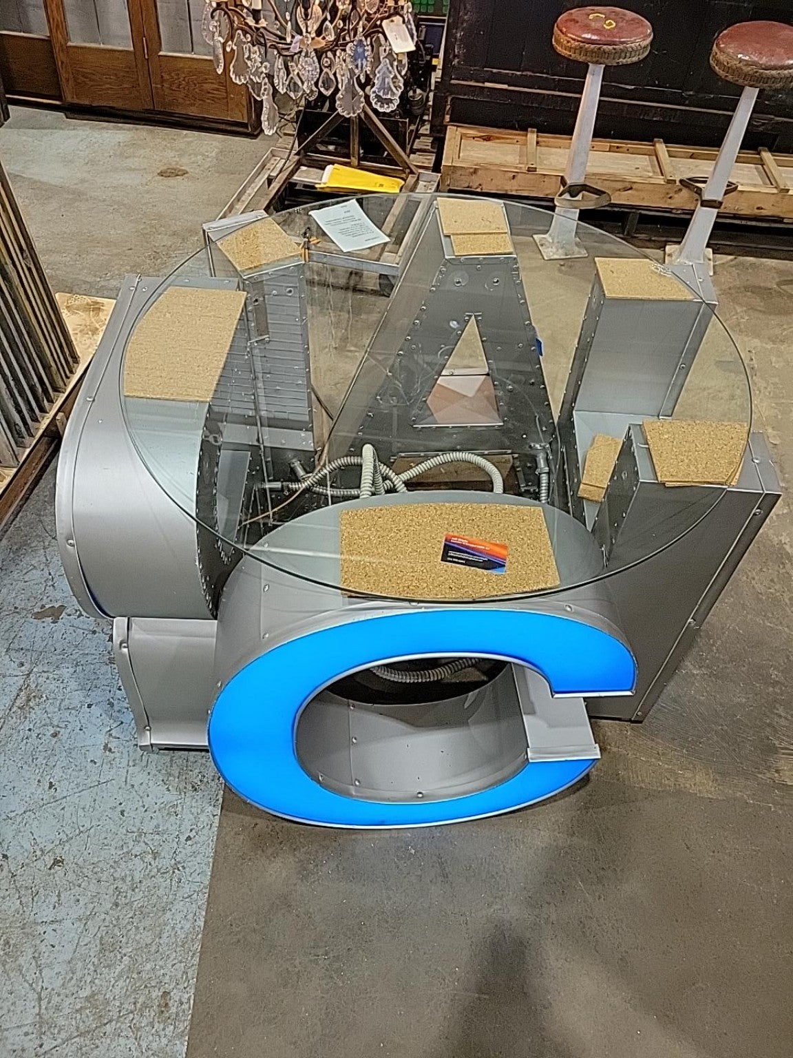 Jeff Chiplis "CHAIRtable" Illuminated Art Table (2014)
