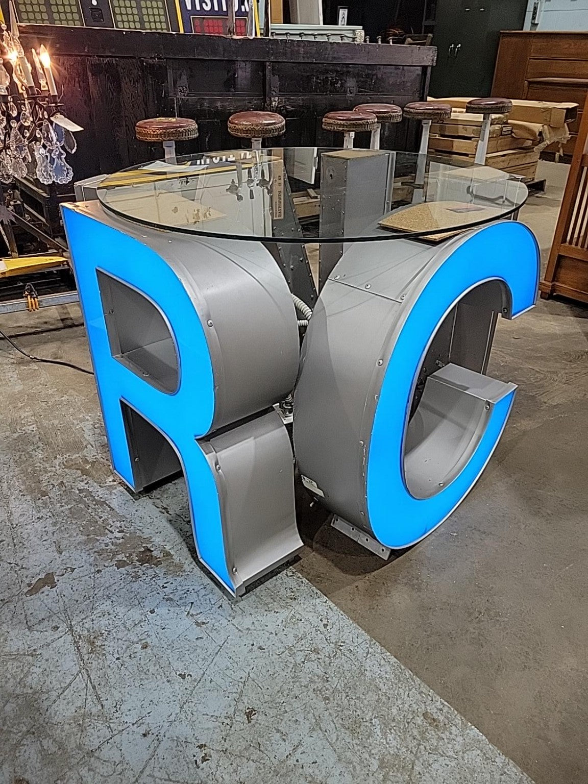 Jeff Chiplis "CHAIRtable" Illuminated Art Table (2014)
