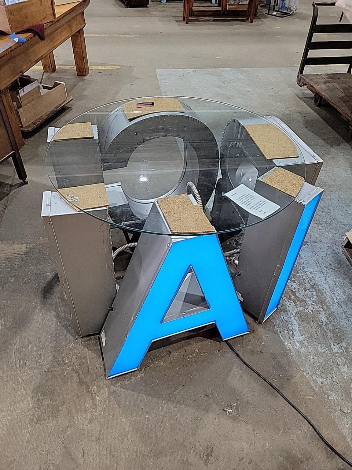 Jeff Chiplis "CHAIRtable" Illuminated Art Table (2014)