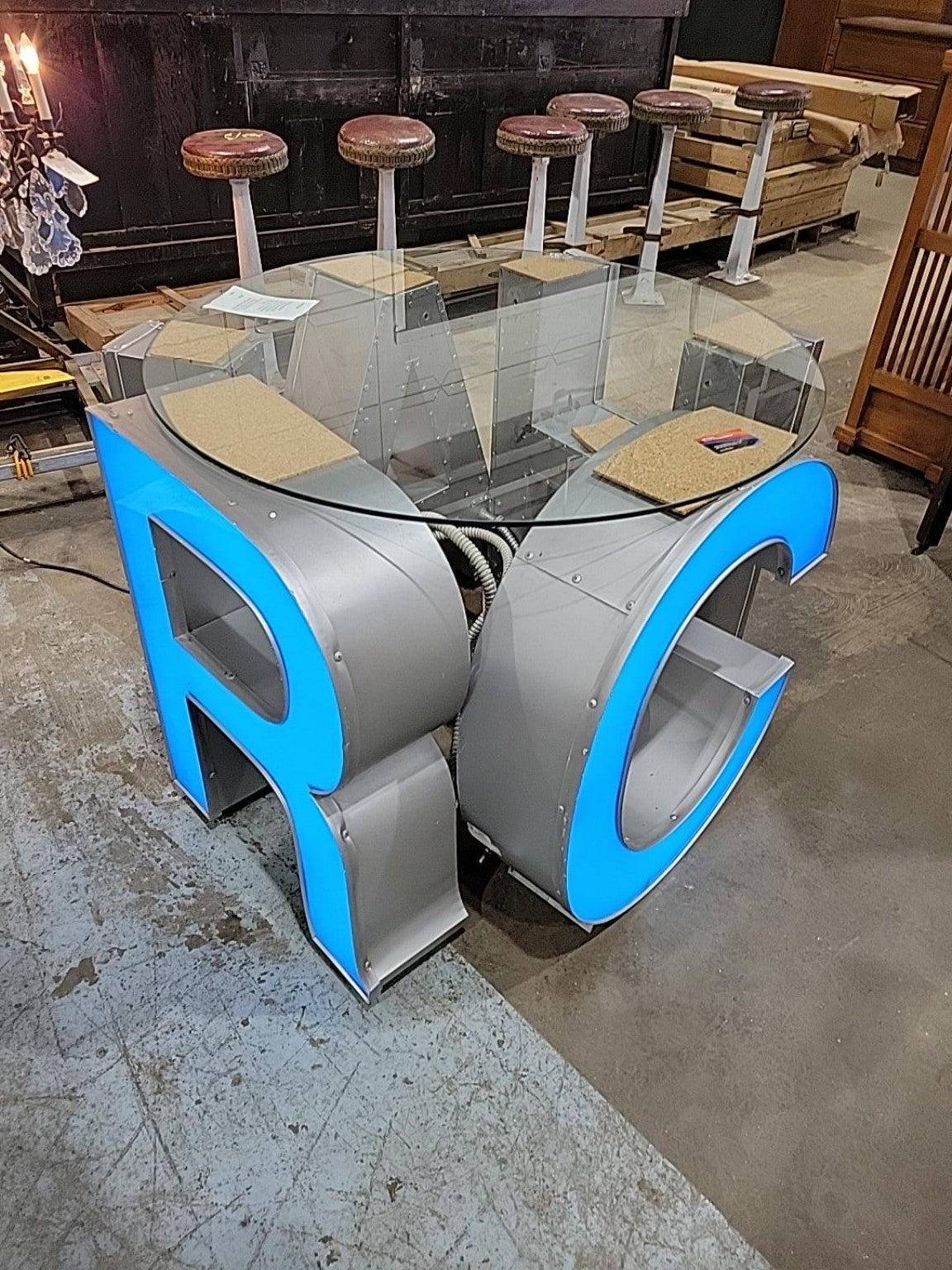 Jeff Chiplis "CHAIRtable" Illuminated Art Table (2014)