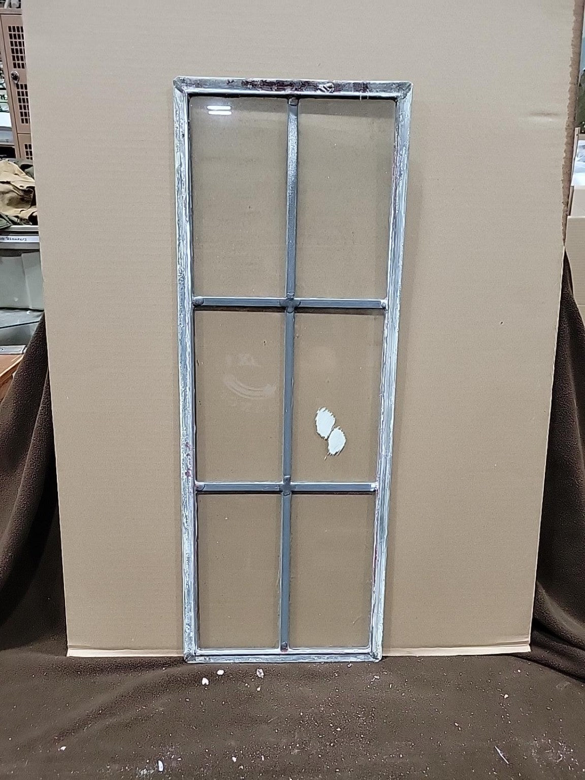 Vintage 6-Pane Metal Window Sash – Distressed Finish