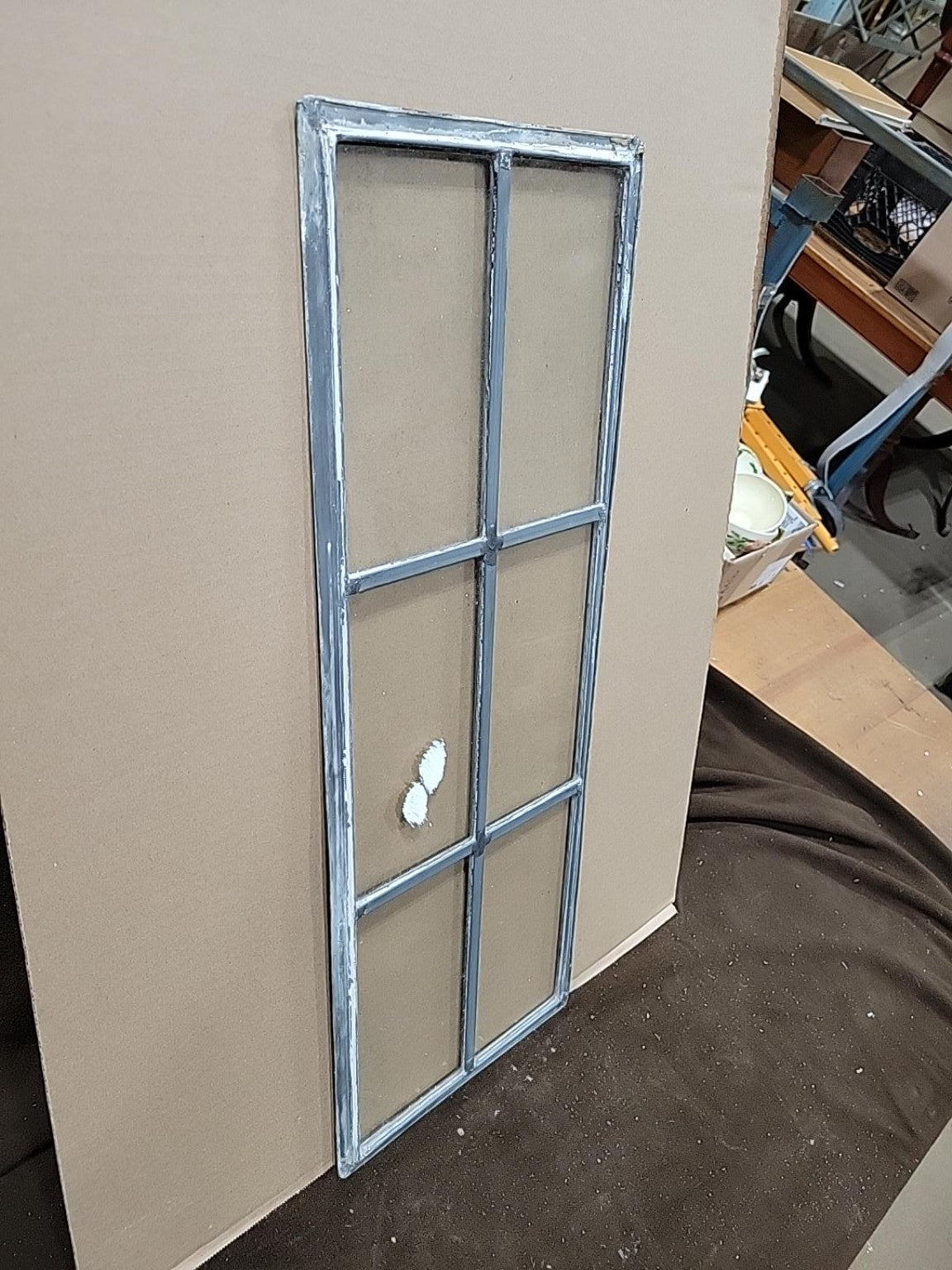 Vintage 6-Pane Metal Window Sash – Distressed Finish