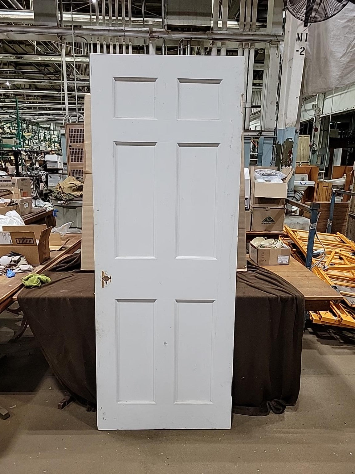Vintage White Painted 6-Panel Wood Interior Door