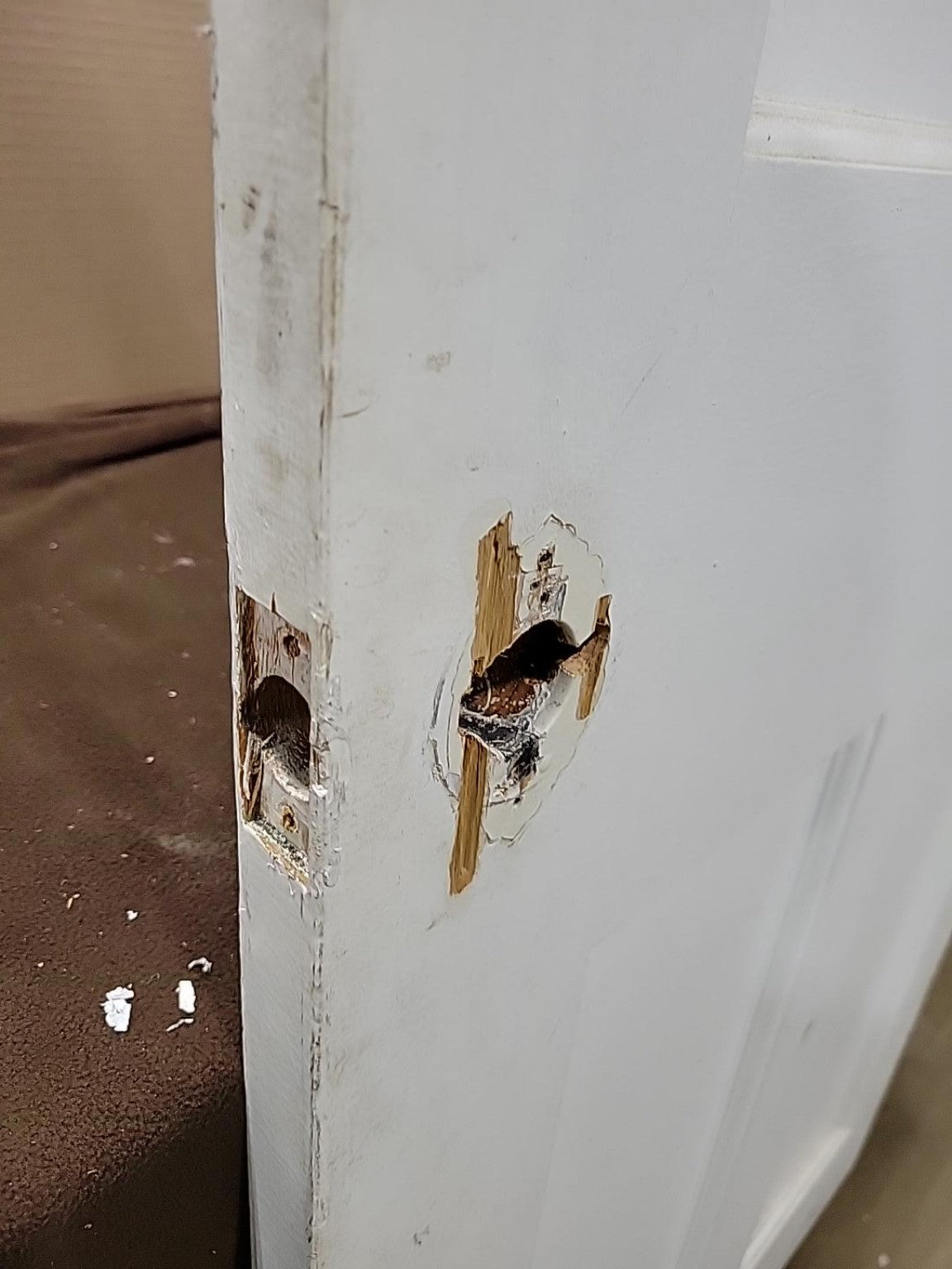 Vintage White Painted 6-Panel Wood Interior Door