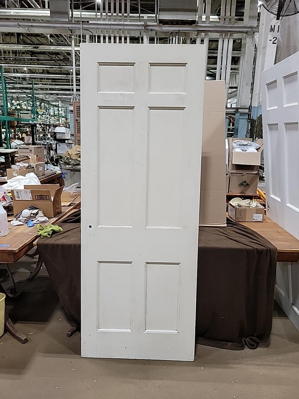 Vintage White Painted 6-Panel Wood Interior Door