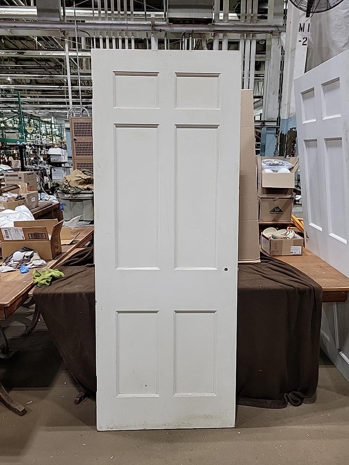 Vintage White Painted 6-Panel Wood Interior Door