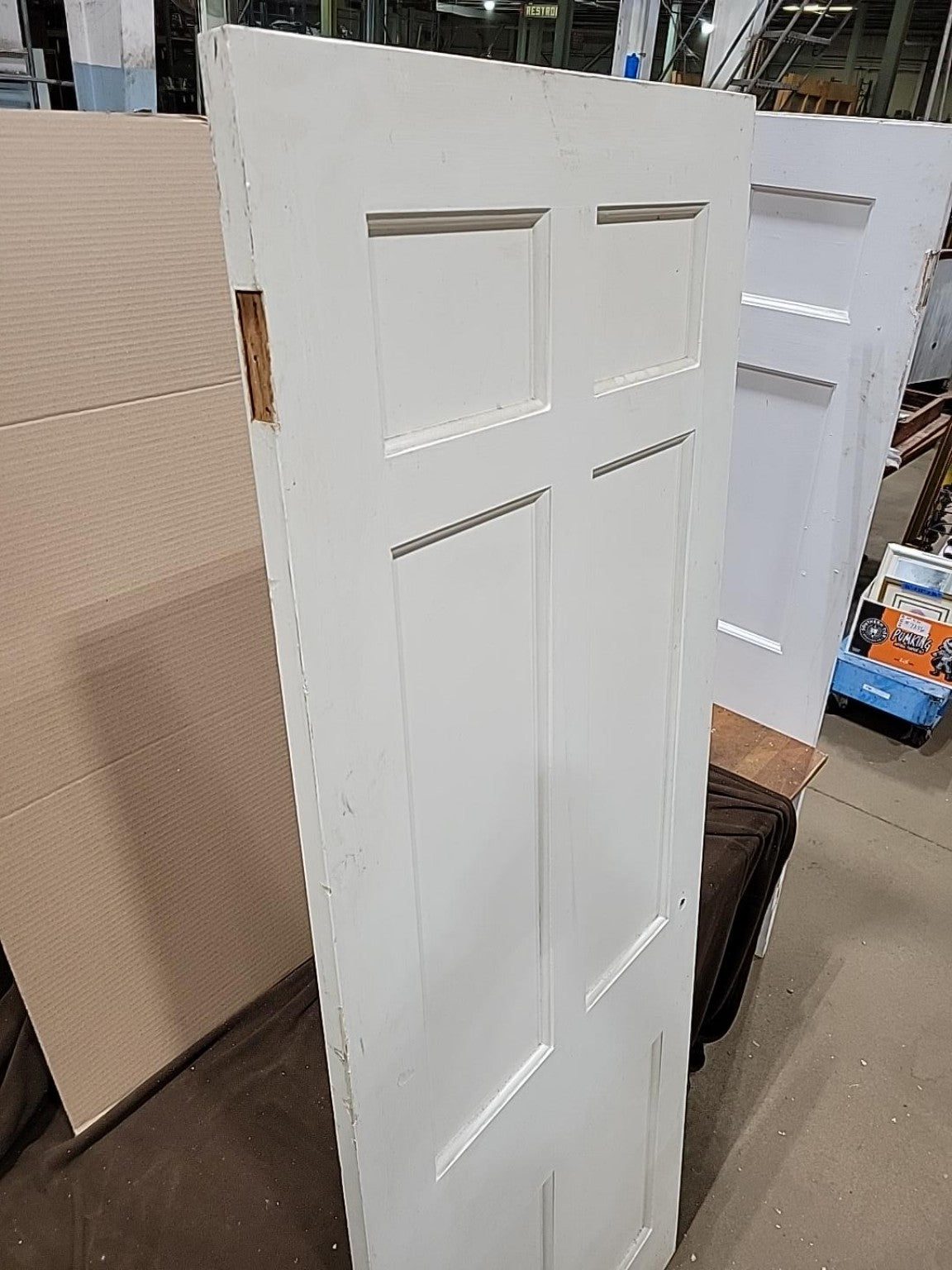 Vintage White Painted 6-Panel Wood Interior Door