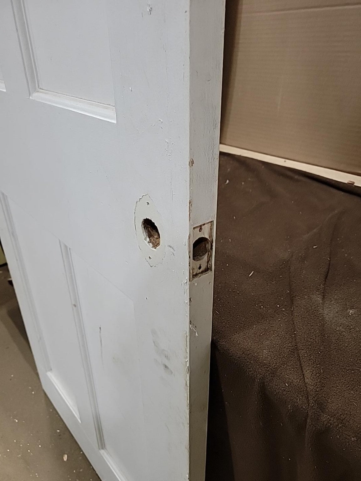 Vintage White Painted Six-Panel Wood Interior Door