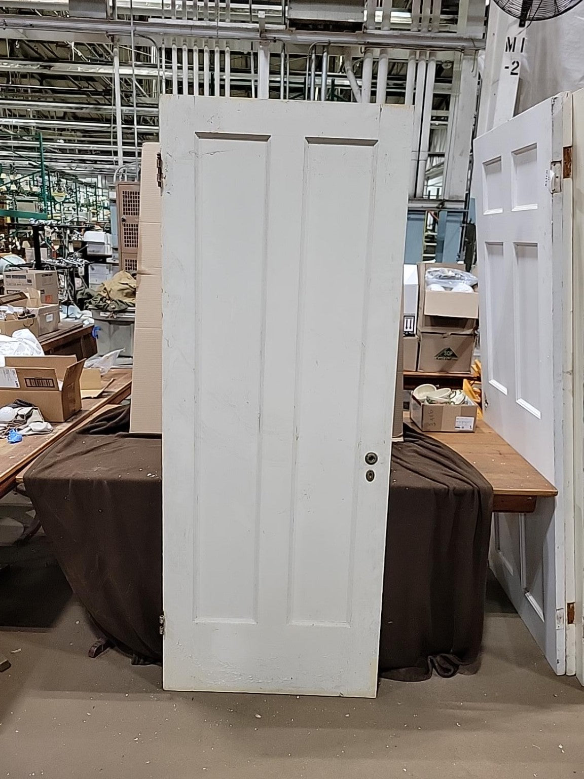 Vintage White Painted 2-Panel Wood Interior Door