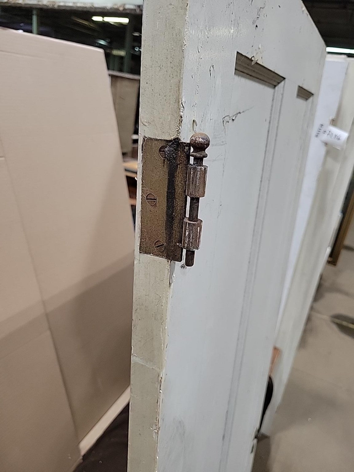 Vintage White Painted 2-Panel Wood Interior Door