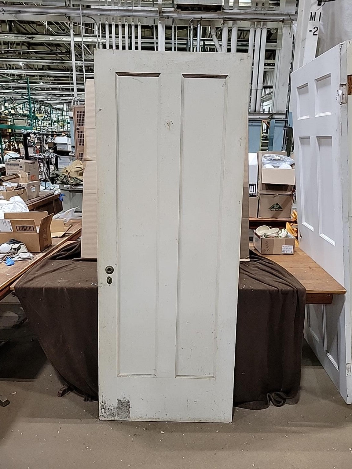 Vintage White Painted 2-Panel Wood Interior Door
