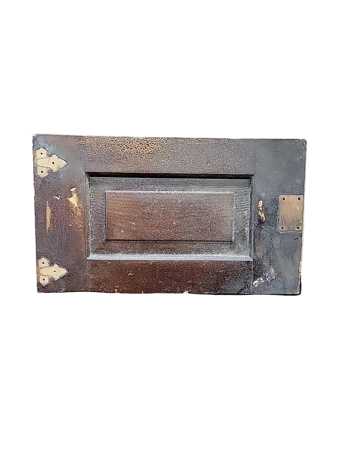 Vintage Dark Gray Single-Panel Wood Cabinet Door