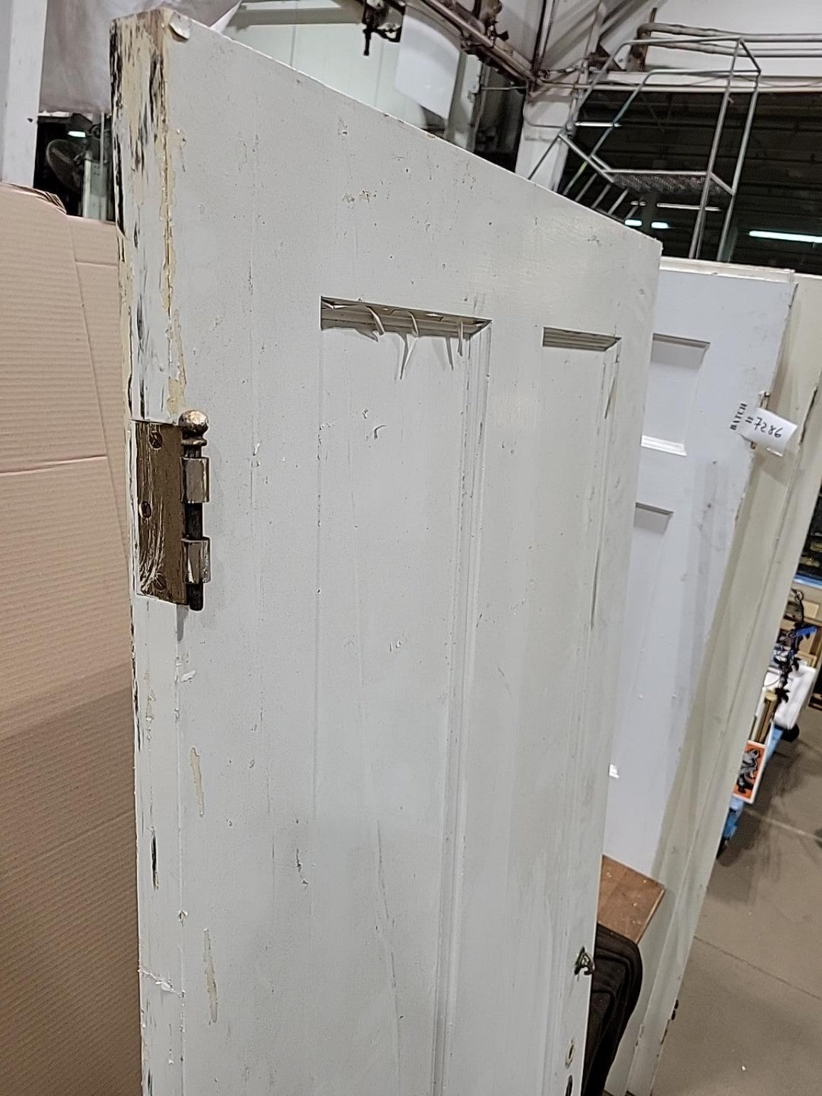 Vintage White Two-Panel Solid Wood Interior Door