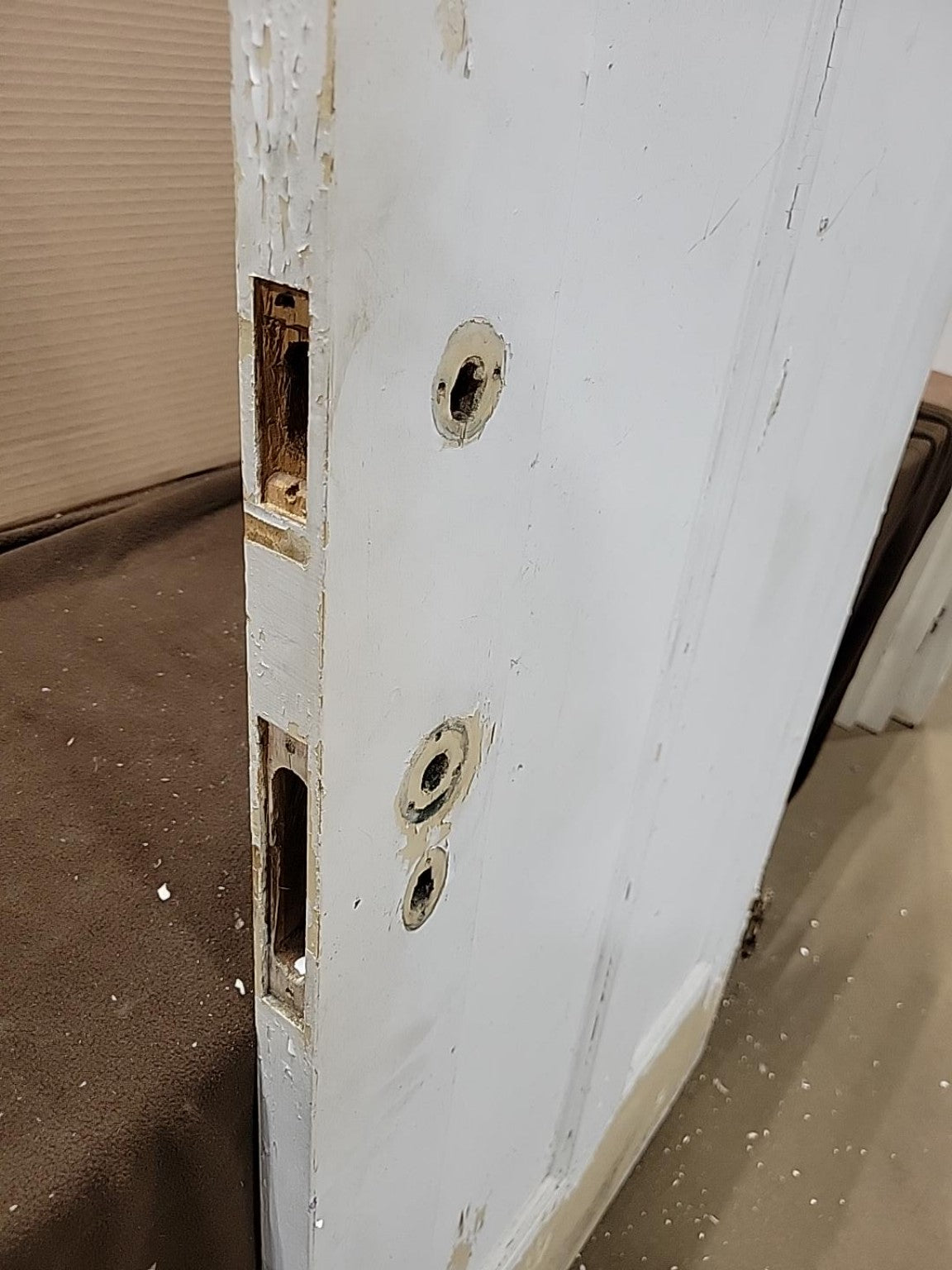 Vintage White Two-Panel Wood Interior Door