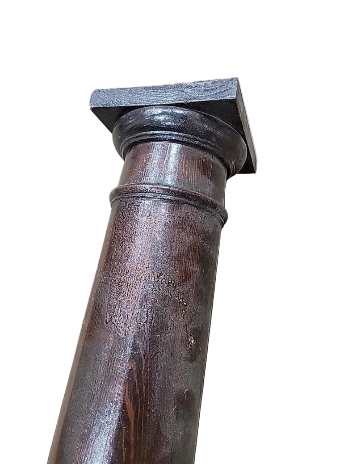 Vintage Dark Wood Round Architectural Column – 82 ⅞"