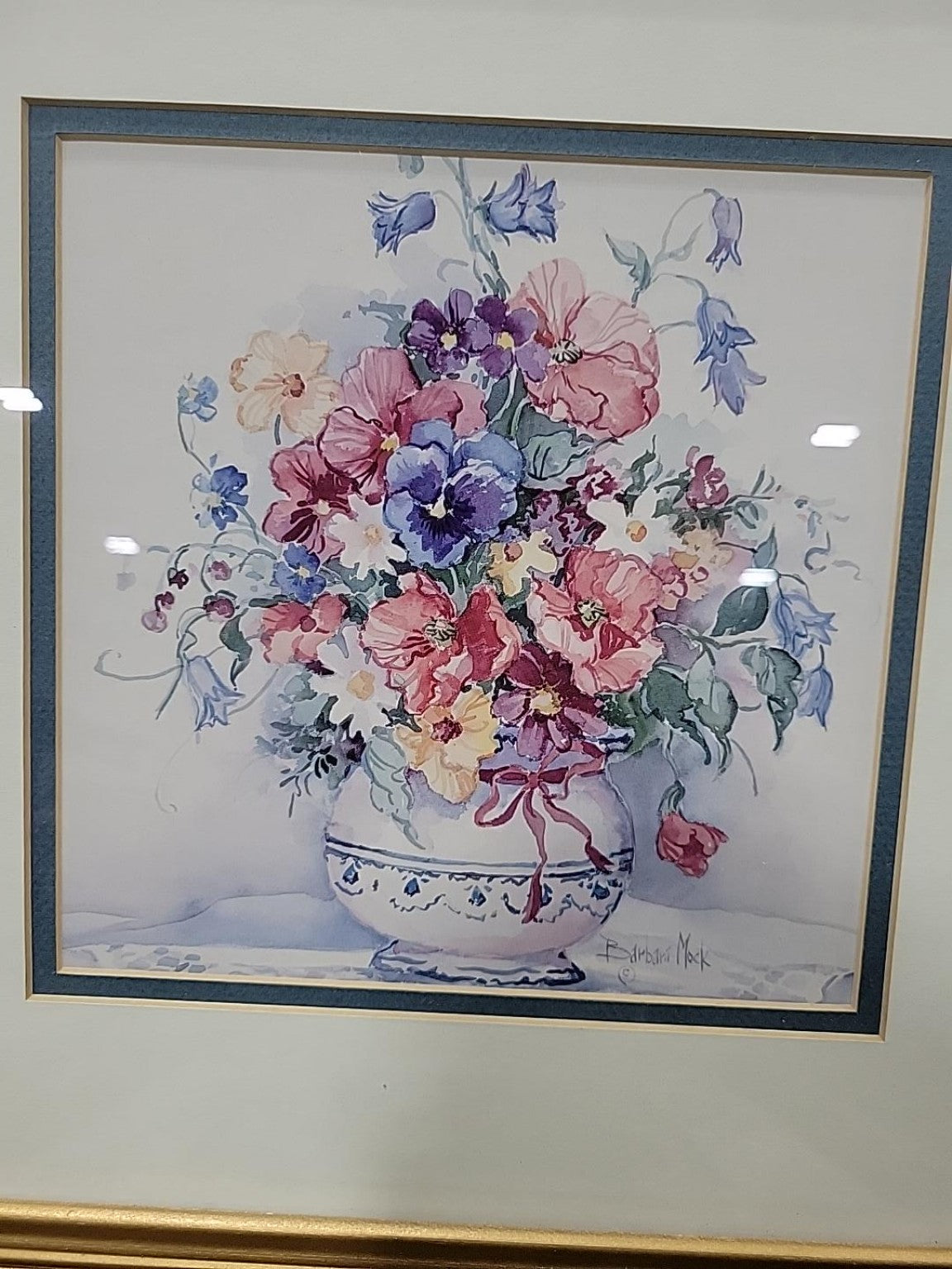 Set of 4 Barbara Mock Framed Floral Prints