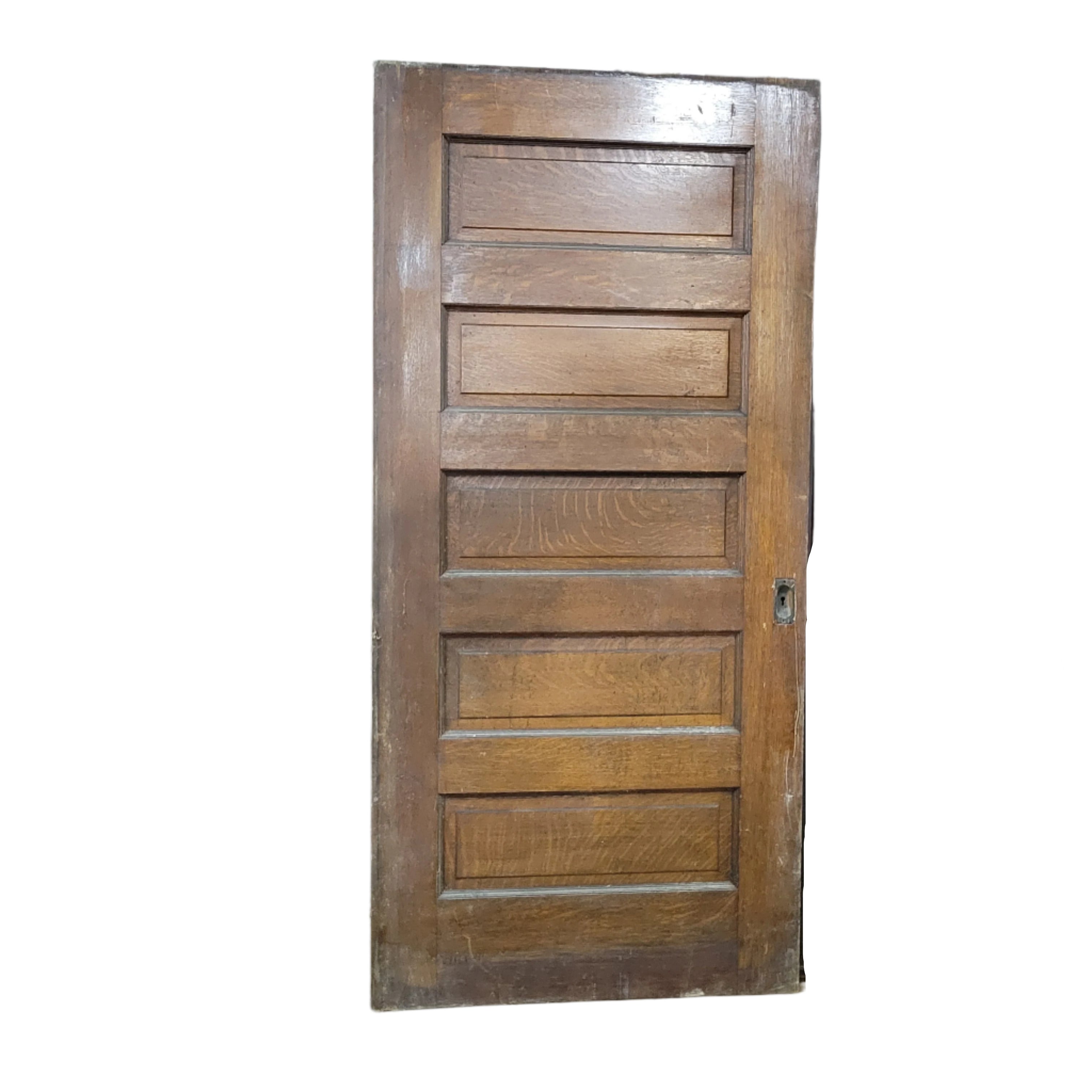 5 Panel Tiger Oak Pocket Door
