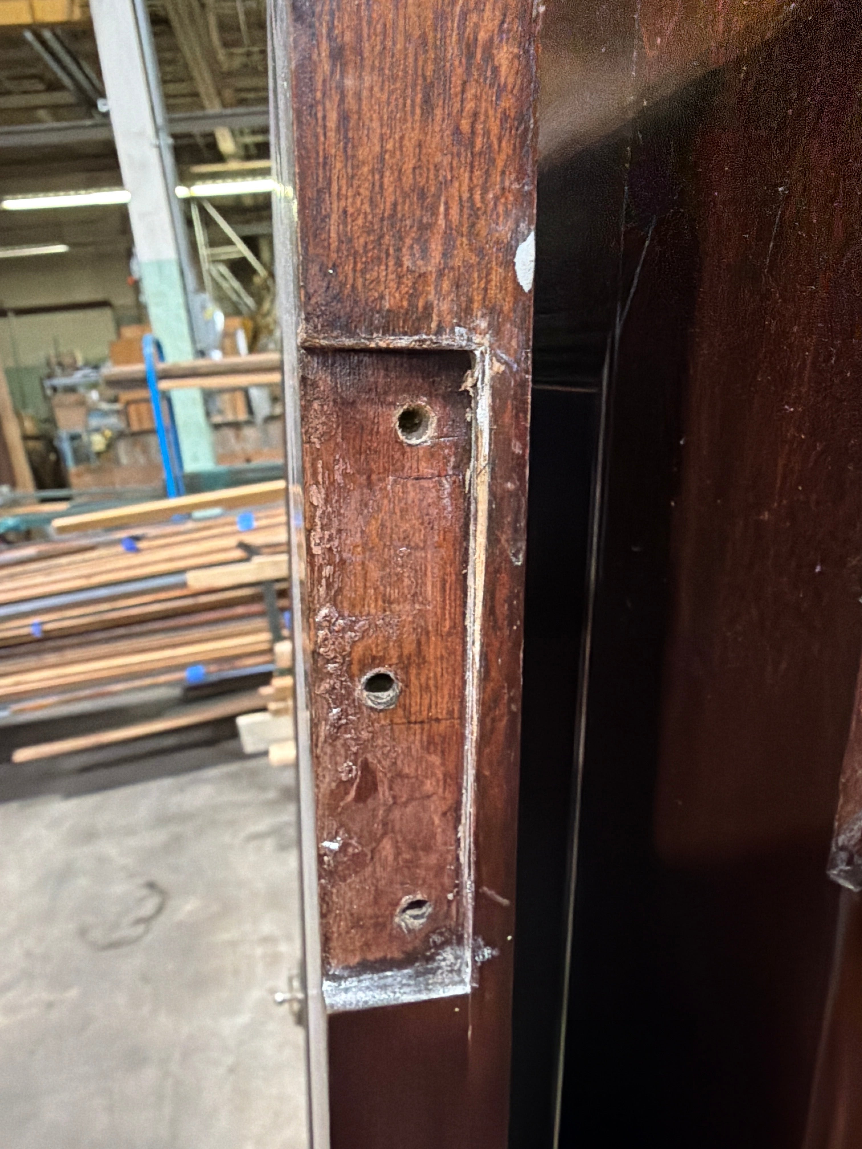 Vintage Left-Hand Swing Bathroom Stall Door – Solid Wood (No Locking Hardware)