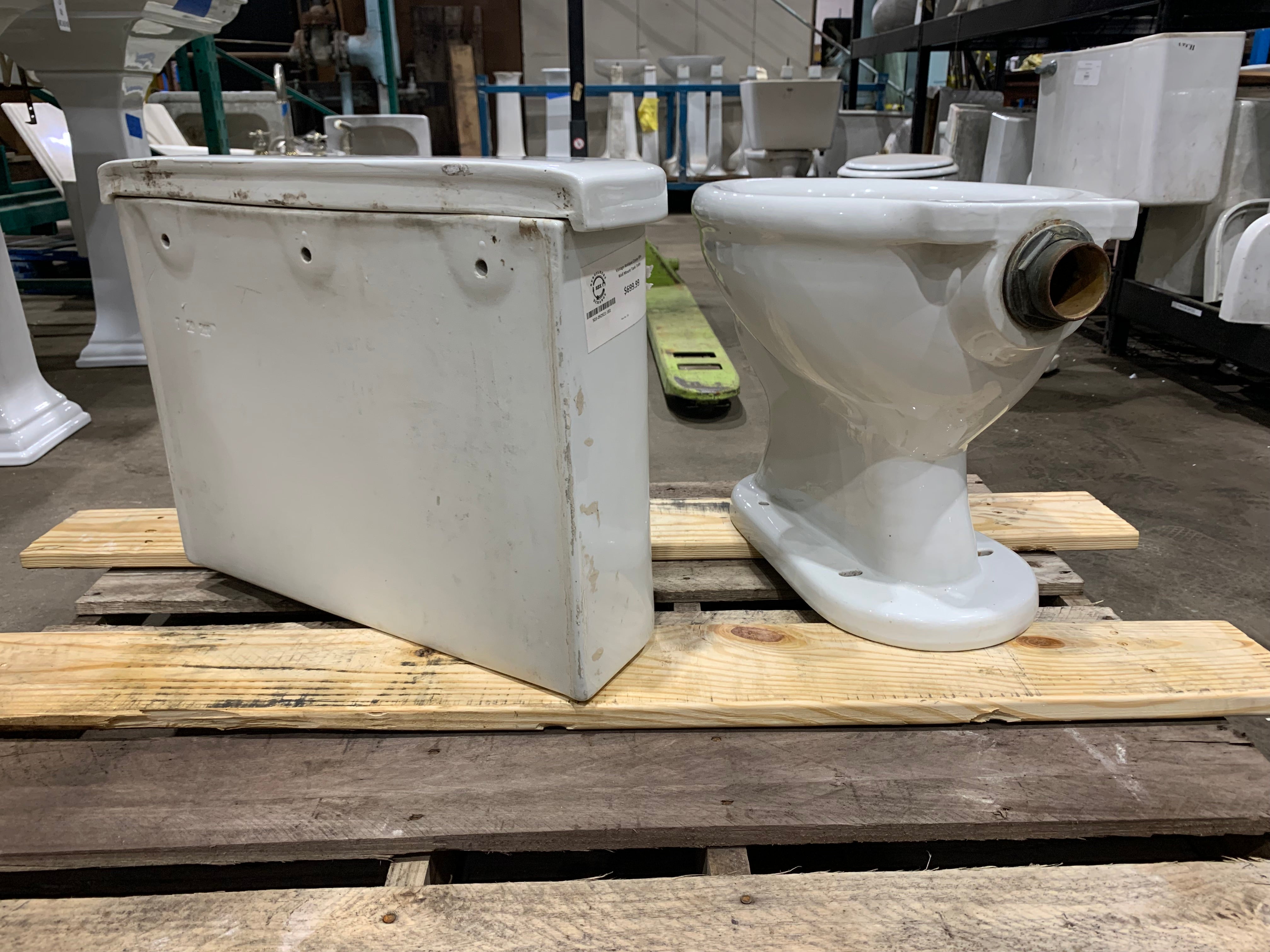 Vintage Antique Crane Illini Wall Mount Tank Toilet