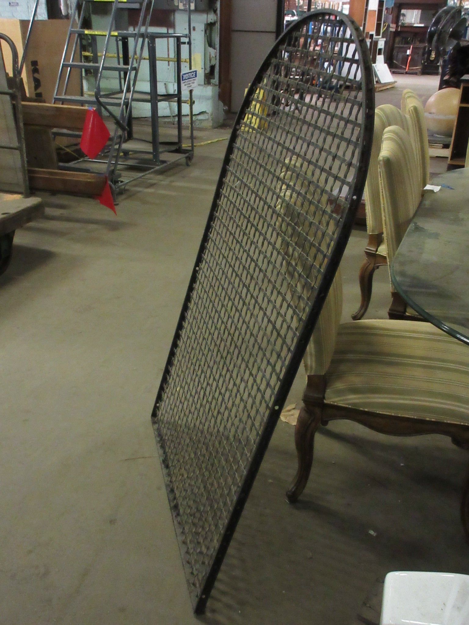 Vintage Arched Woven Metal Window Grate