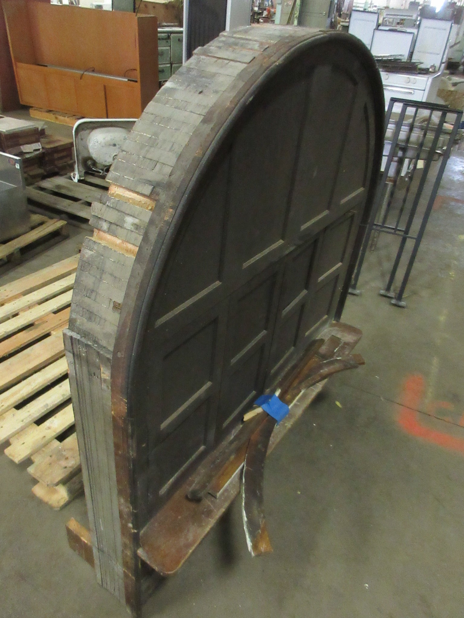 Vintage Arched Bifold Ticketing Window with Trim
