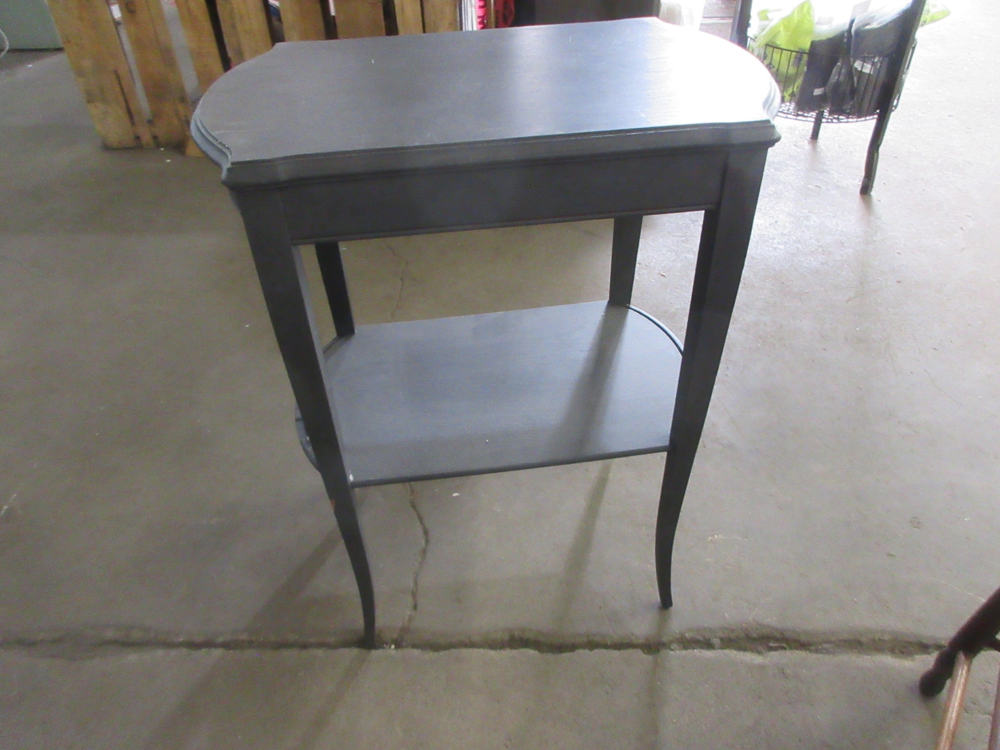 Wood Side Table with Lower Shelf