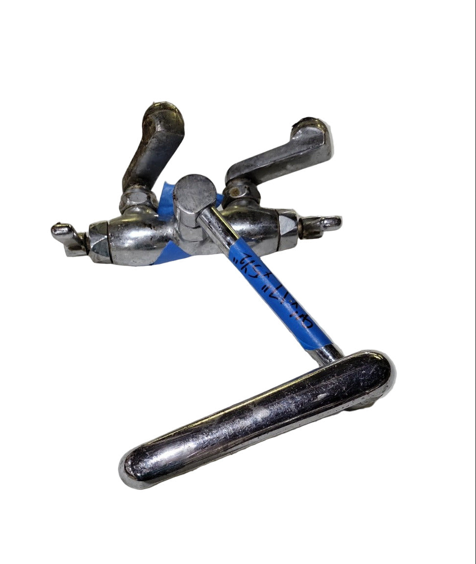 Vintage Commercial-Style Wall Mount Faucet – 14 ¾" Spout Reach