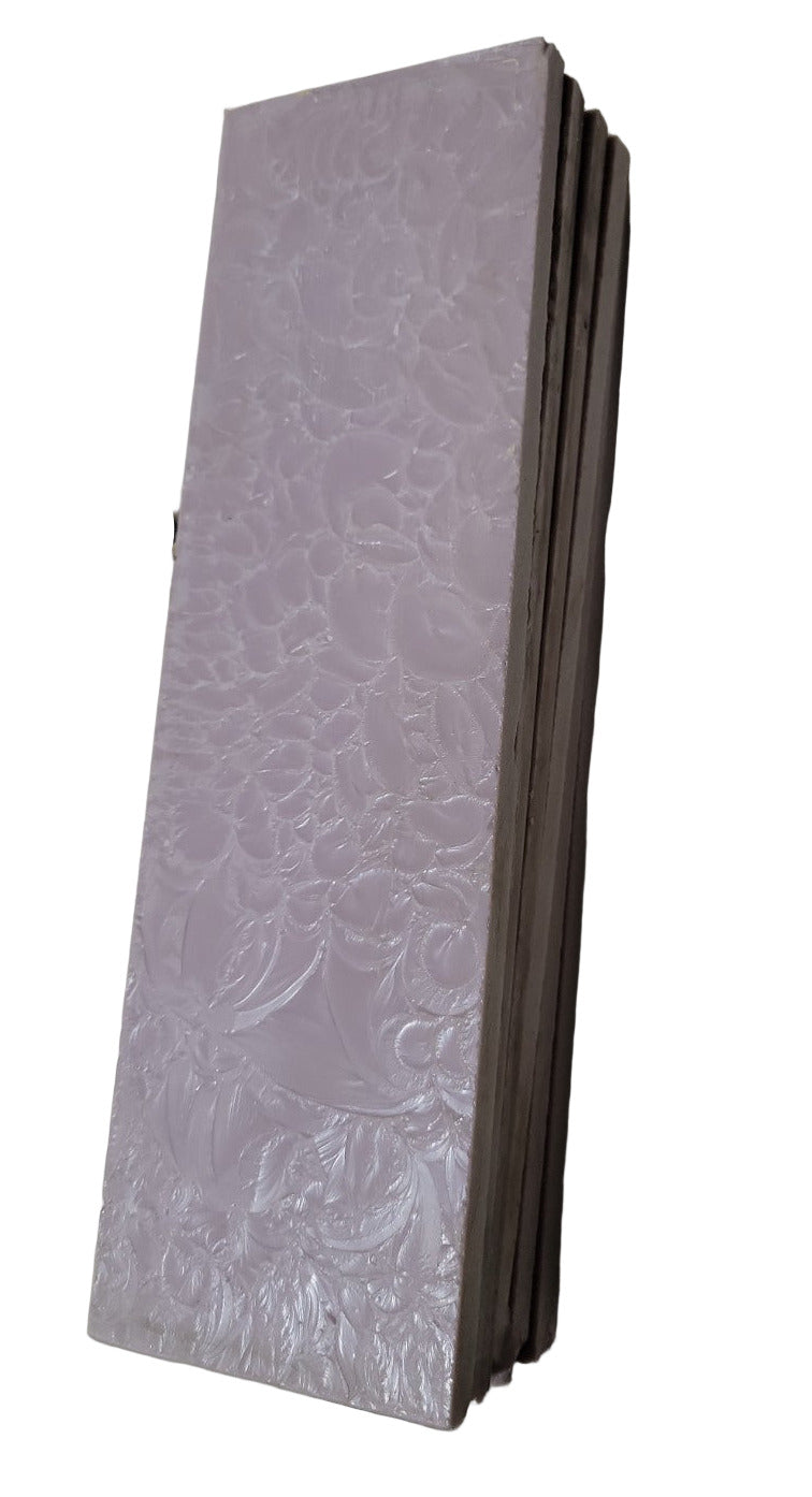 Lot of Vintage Vitrolite Glass Tiles – Mauve Pink with Floral & Smooth Finishes