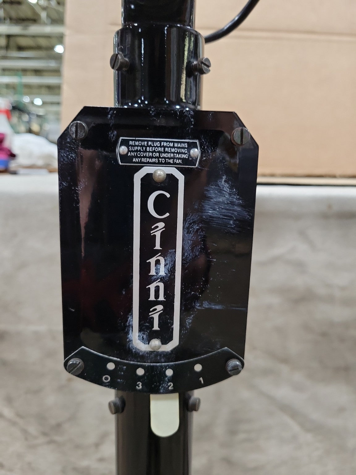 Vintage Cinni Industrial Pedestal Fan with Rolling Base