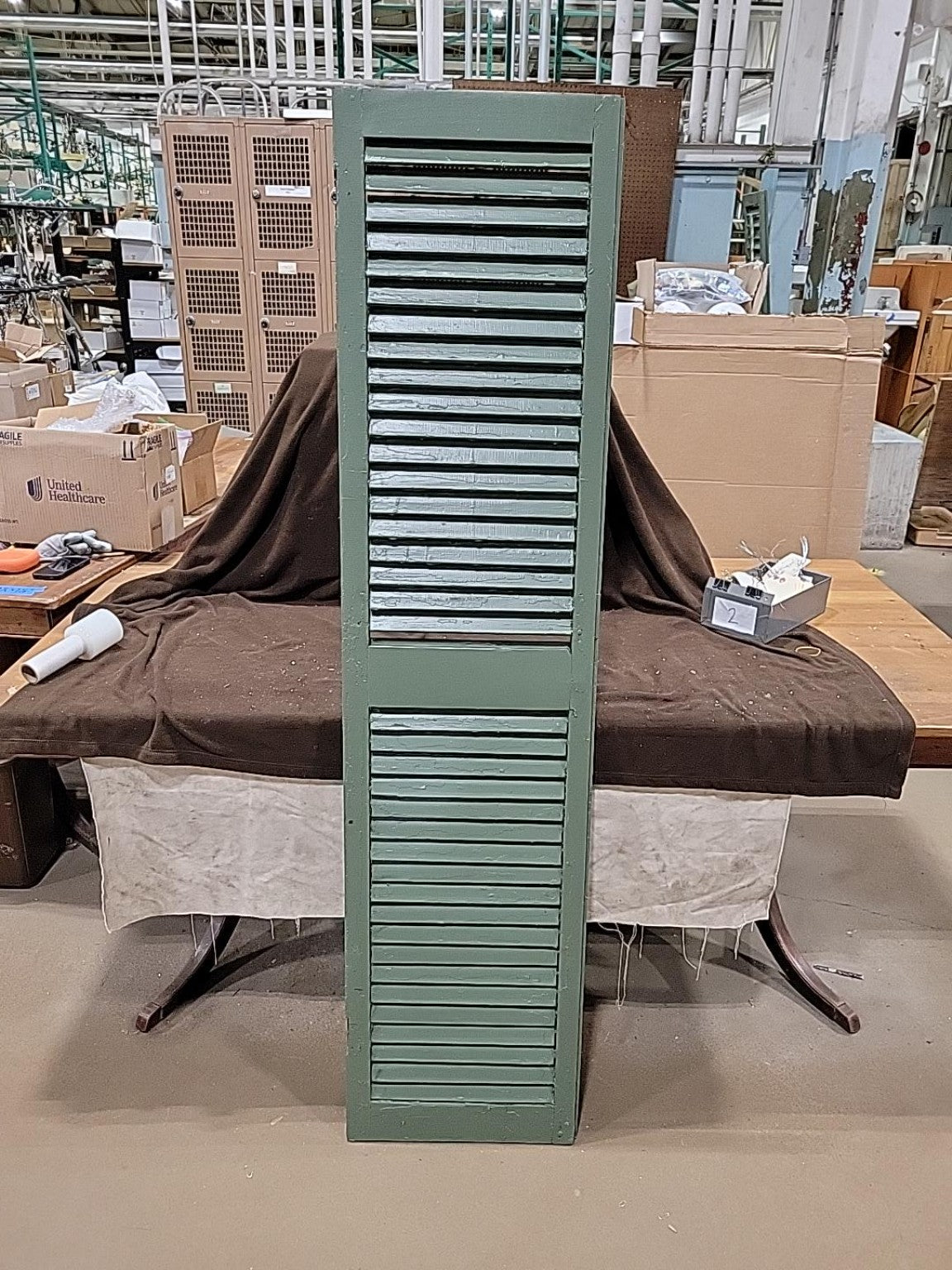 Vintage Green Adjustable Louver Wooden Shutter