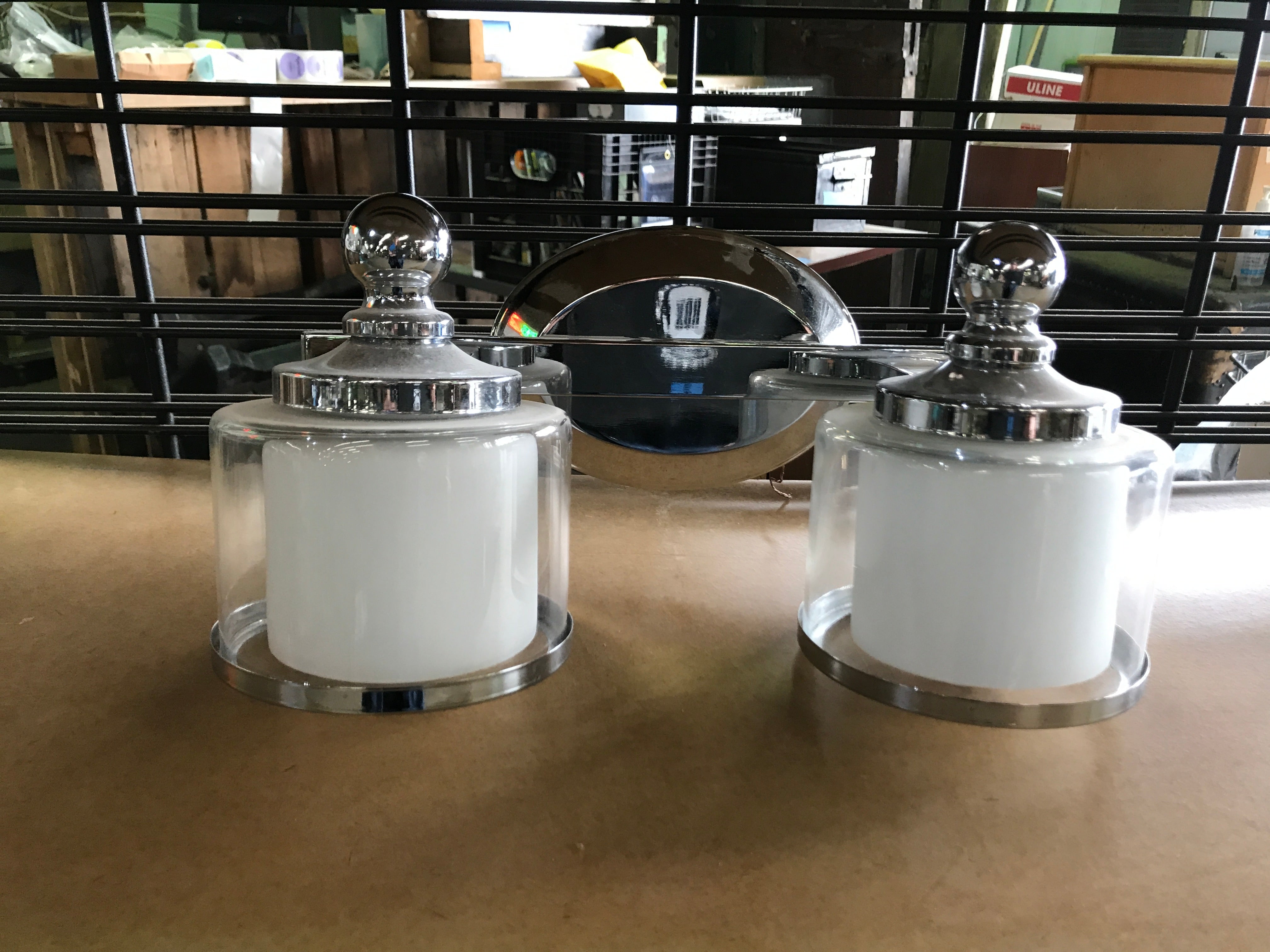 Chrome 2 Shades Wall Light Fixture