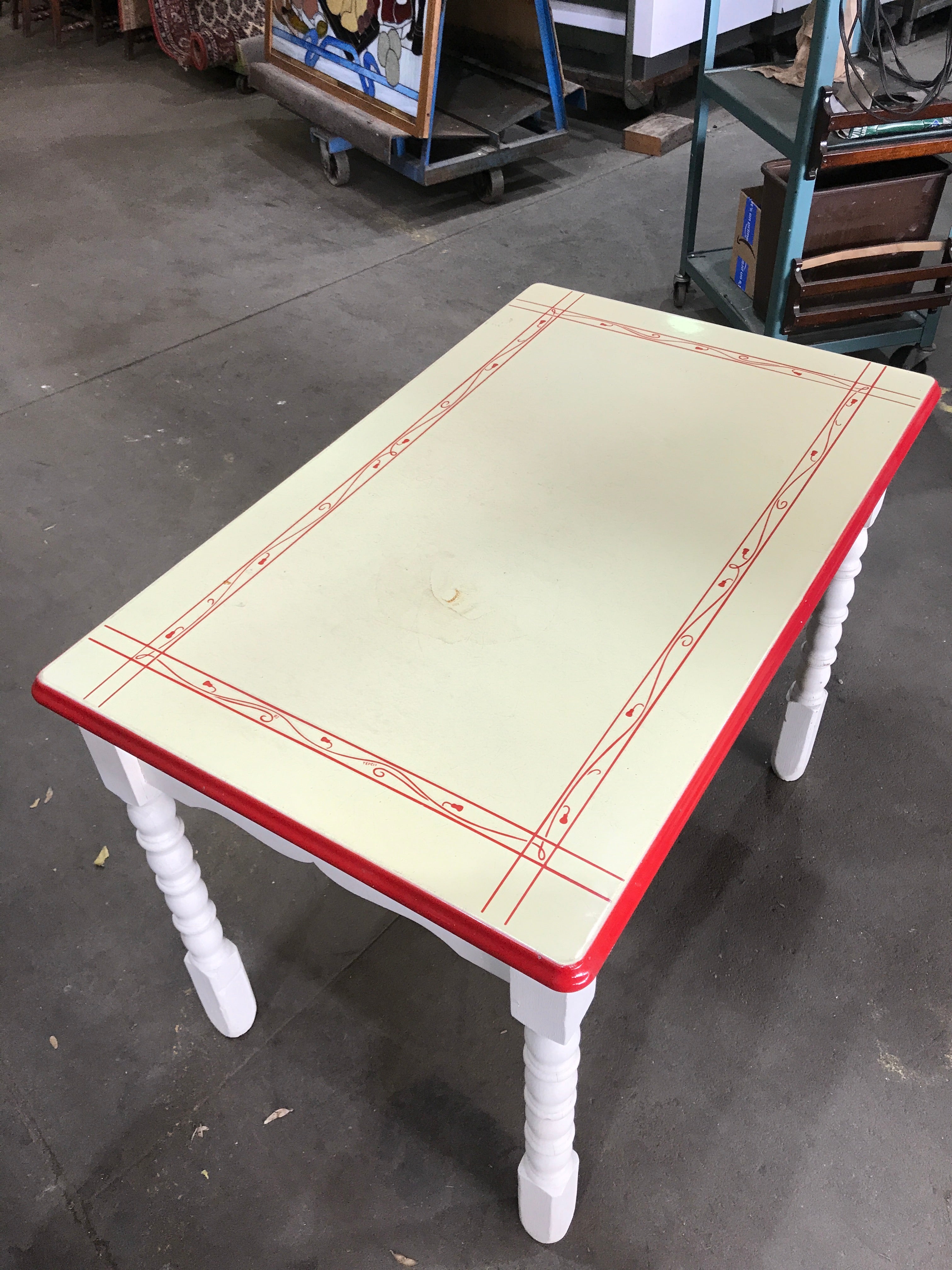 Vintage Tepco 1940’s Enamel Top Table