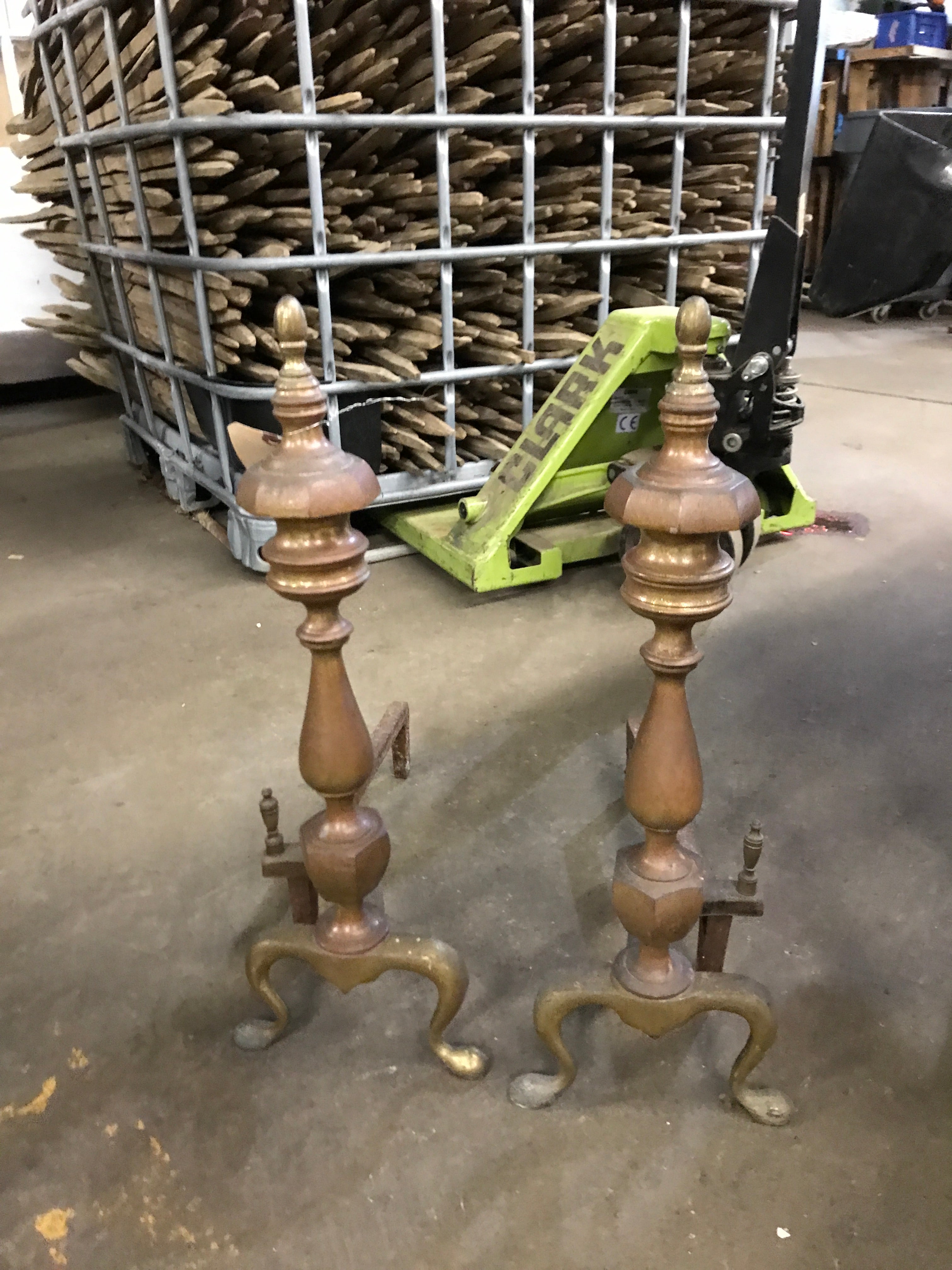 Pair of Metal Fireplace Andirons