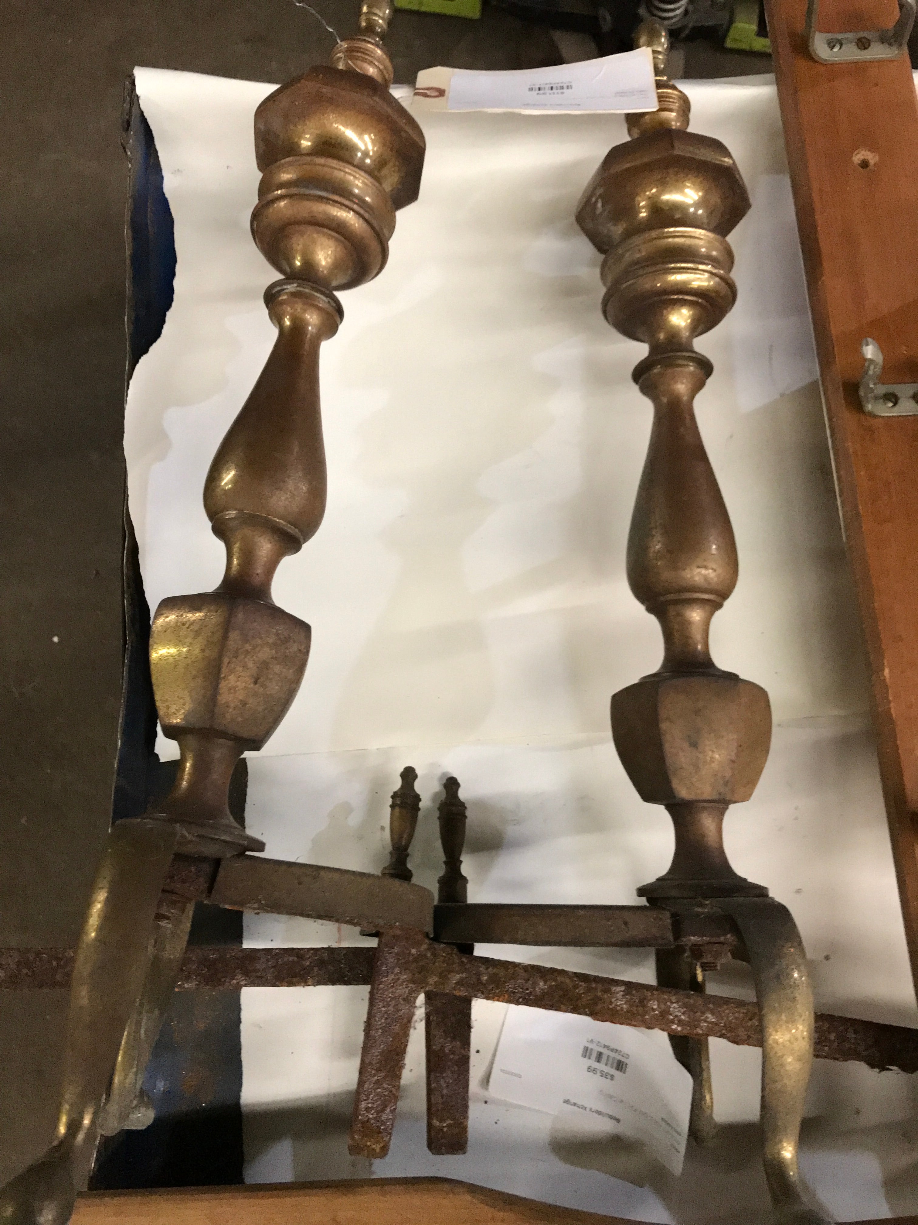 Pair of Metal Fireplace Andirons