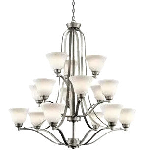 Kichler 1789NI Brushed Nickel 15-Light Chandelier – 33" Diameter