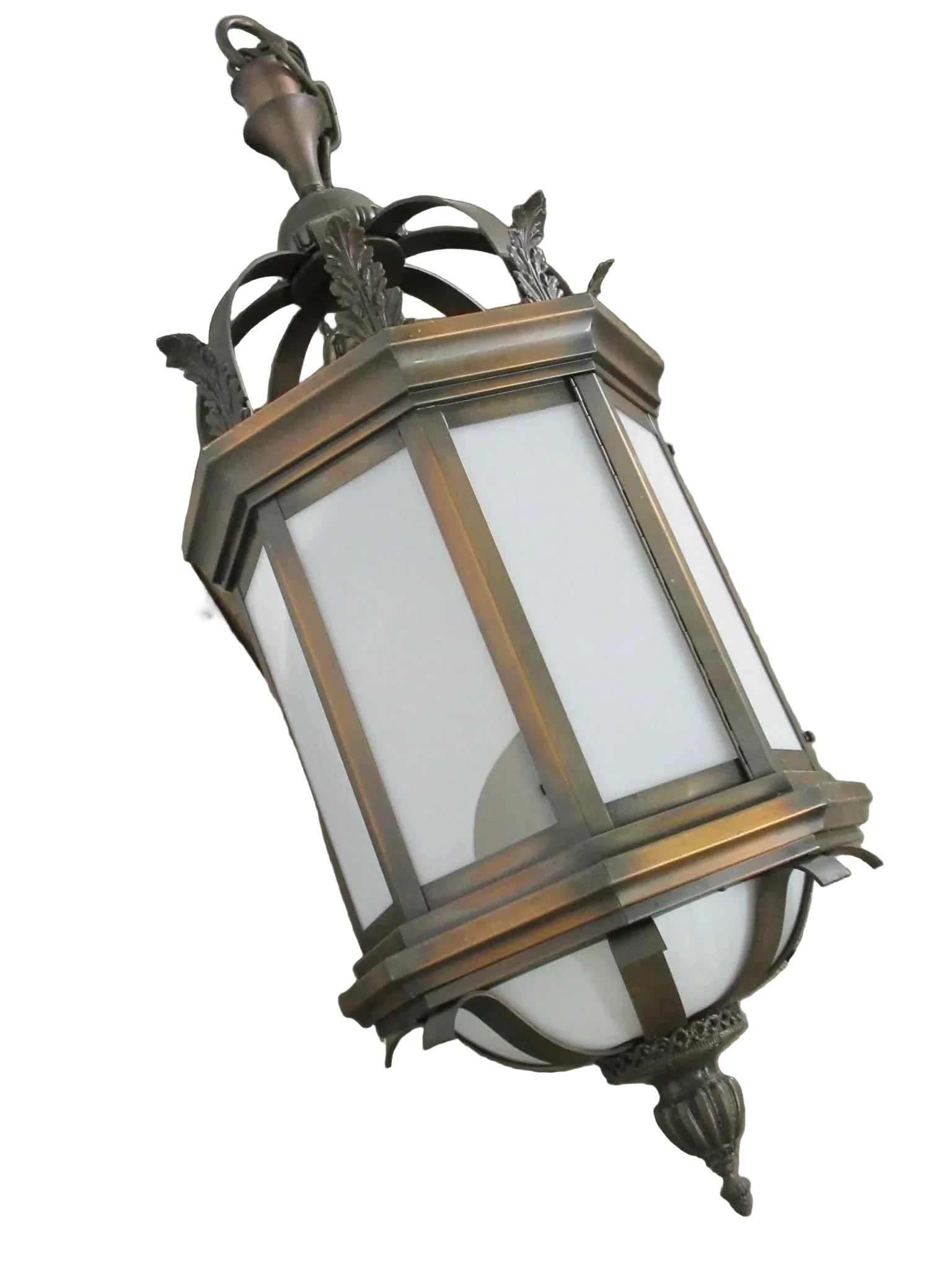 Salvaged Cleveland Playhouse Bronze Lantern Chandelier – 80" H