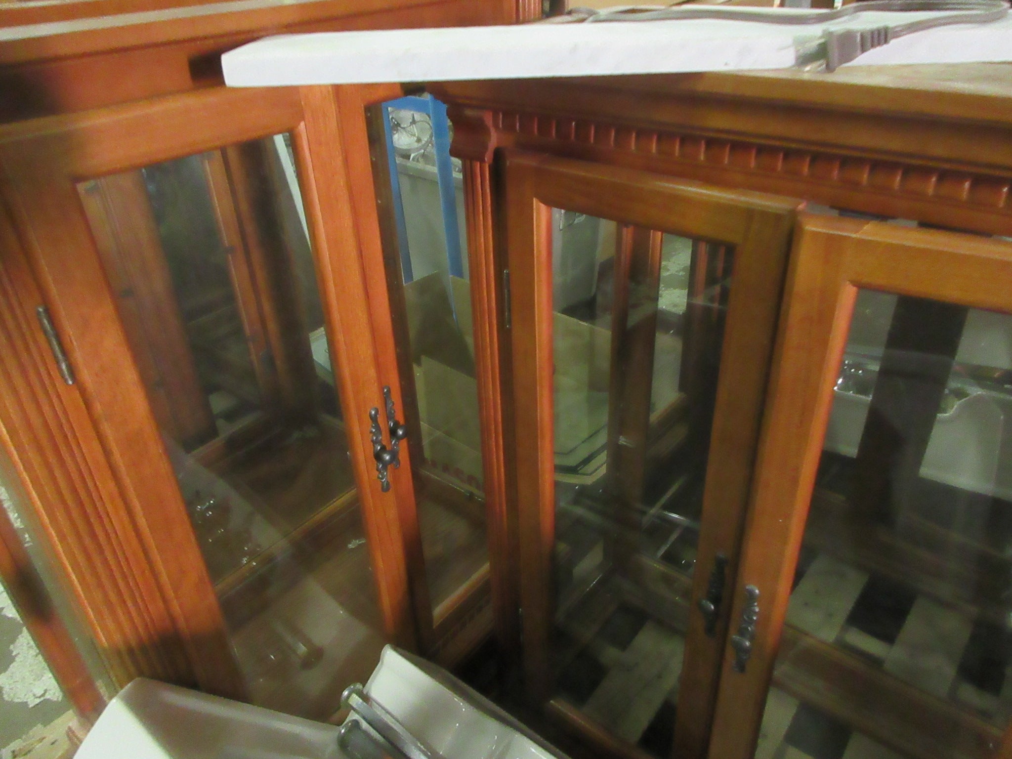 Two Tier Curio Cabinet With Glass Shelves
