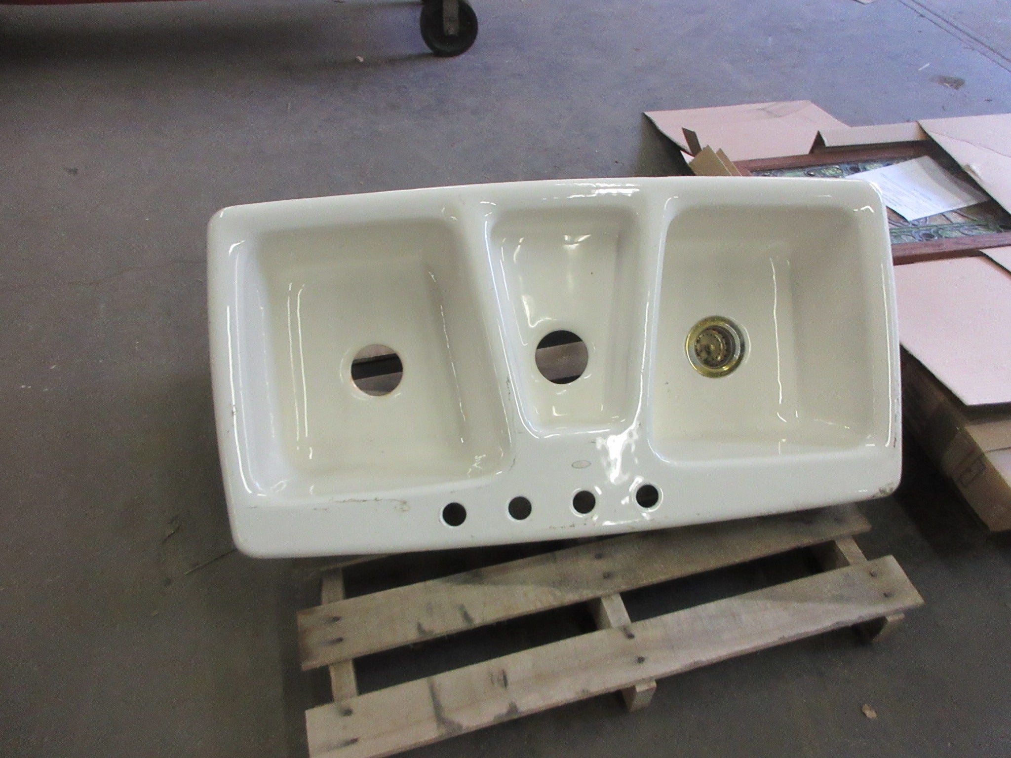 Kohler K 5914 Cast Iron Sink. 43” x 23” 4 hole