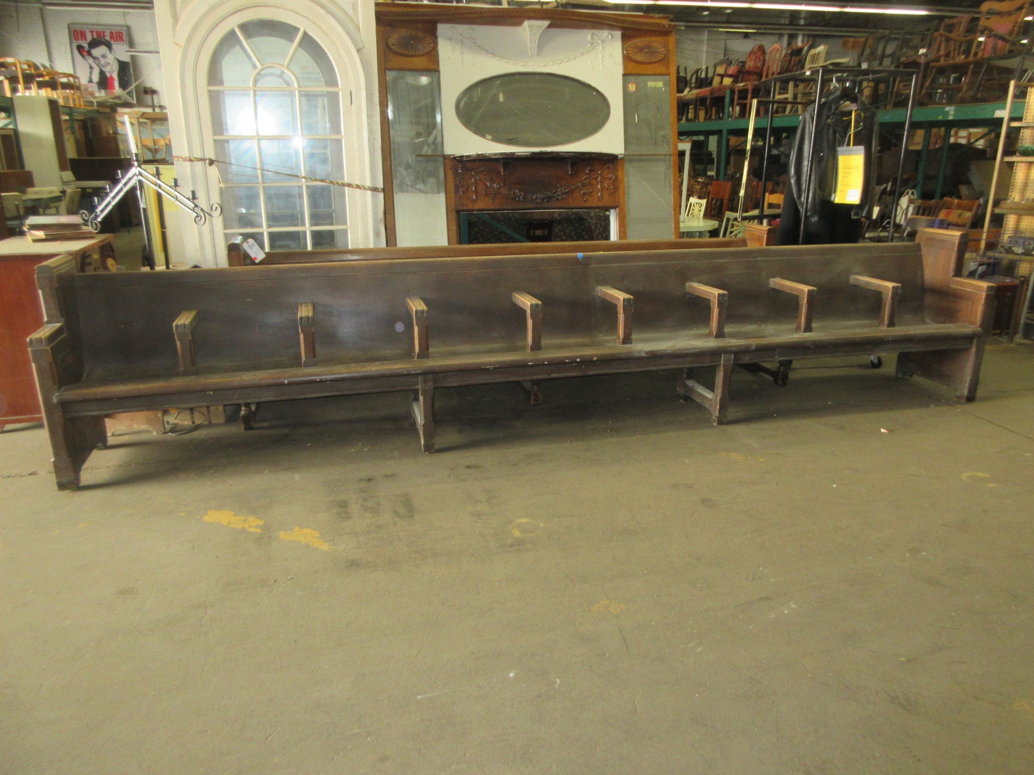 Vintage 1930's Oak Court Bench 15' 3"