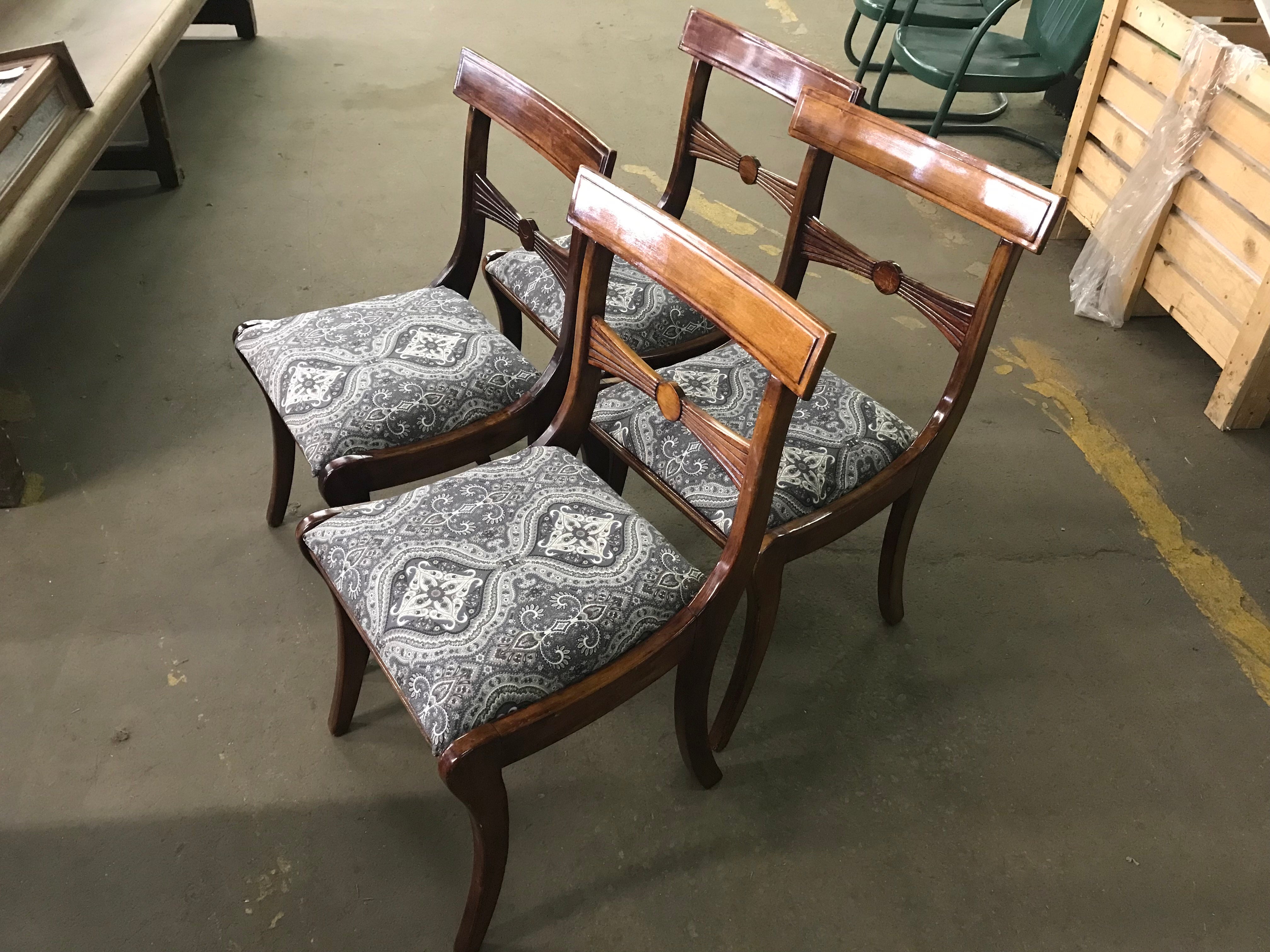 Set of 4 Upholstered Seat Wooden Dining Chairs