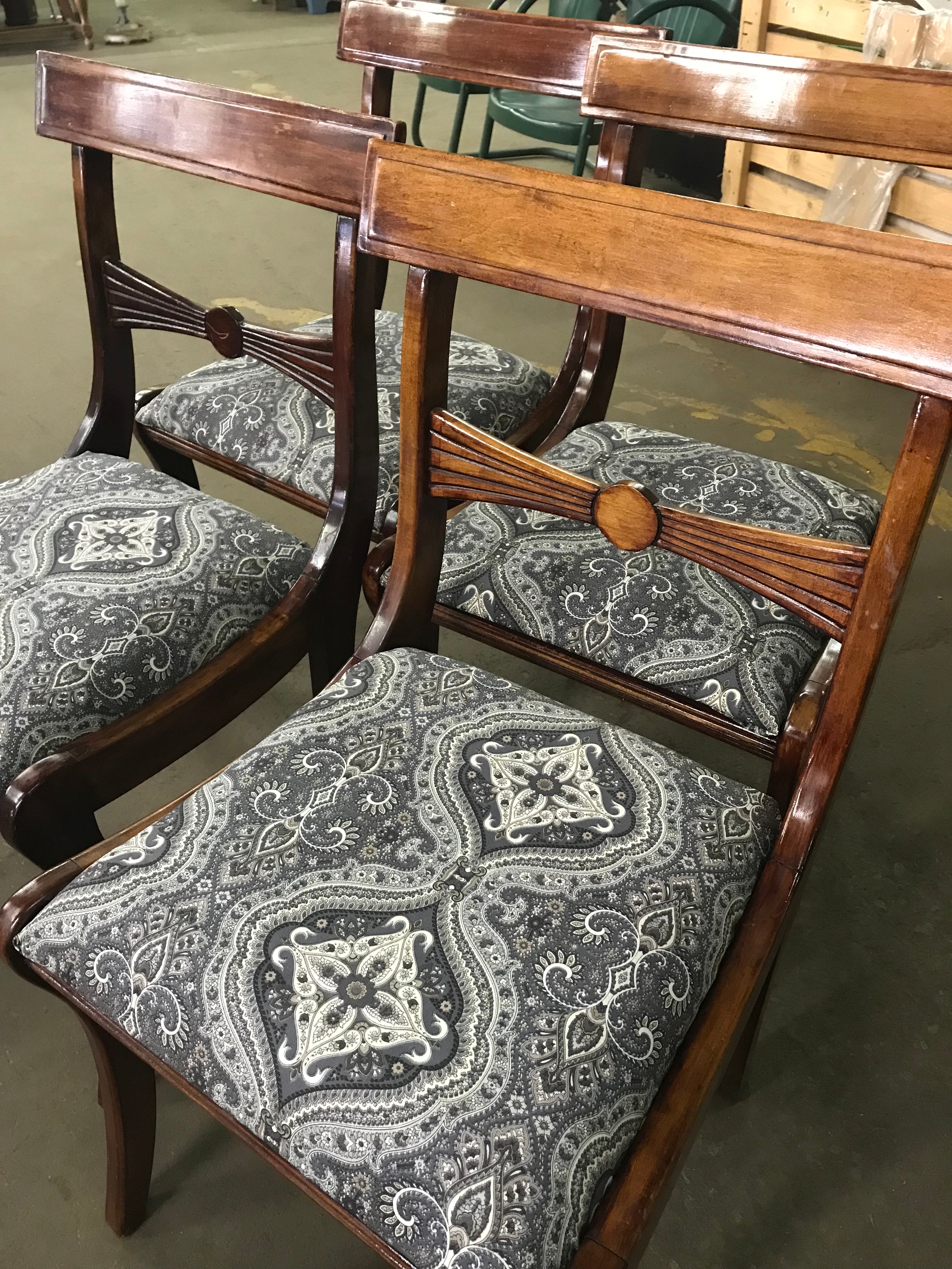 Set of 4 Upholstered Seat Wooden Dining Chairs