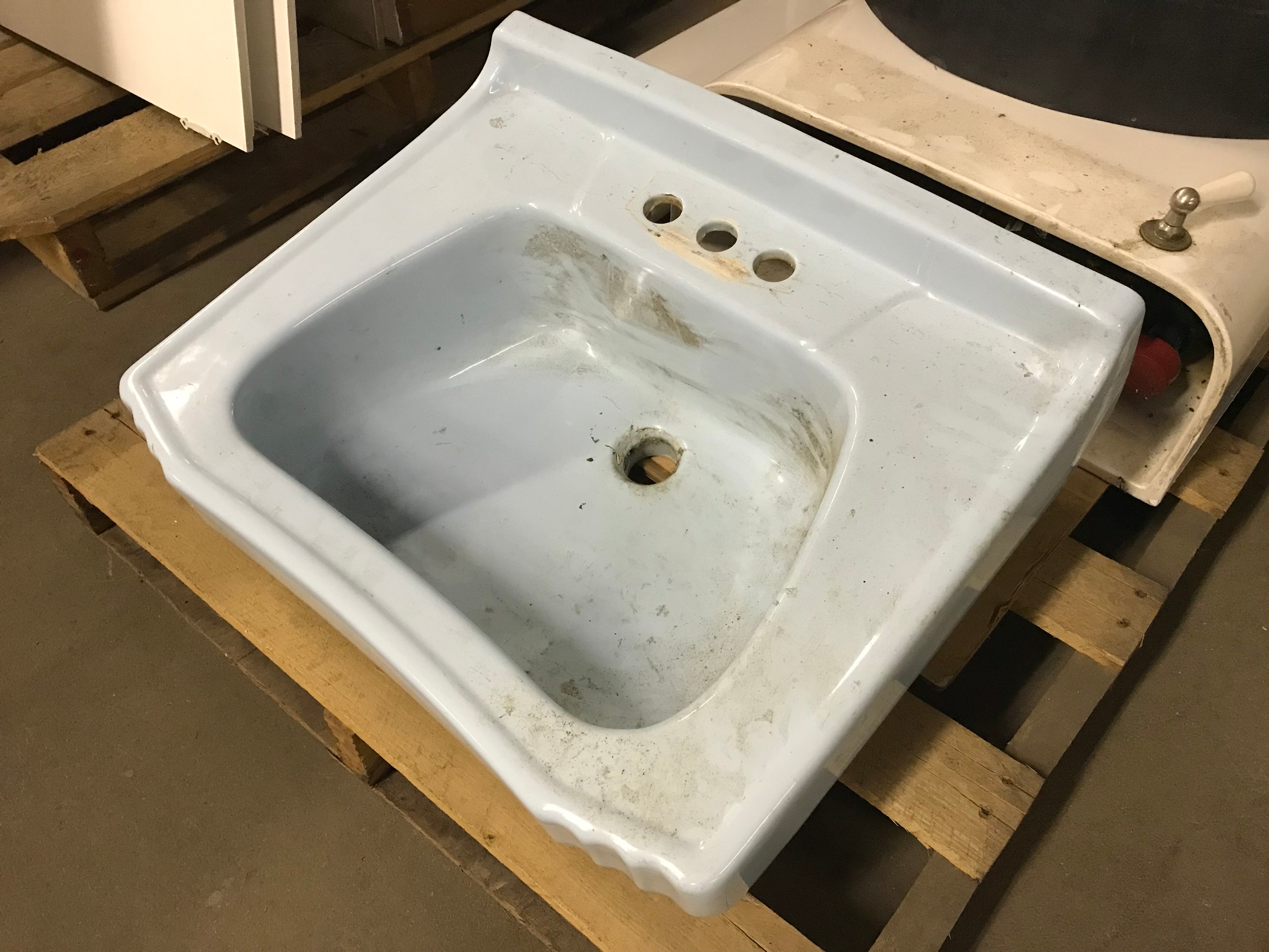 Blue Ceramic Wall Mount Sink