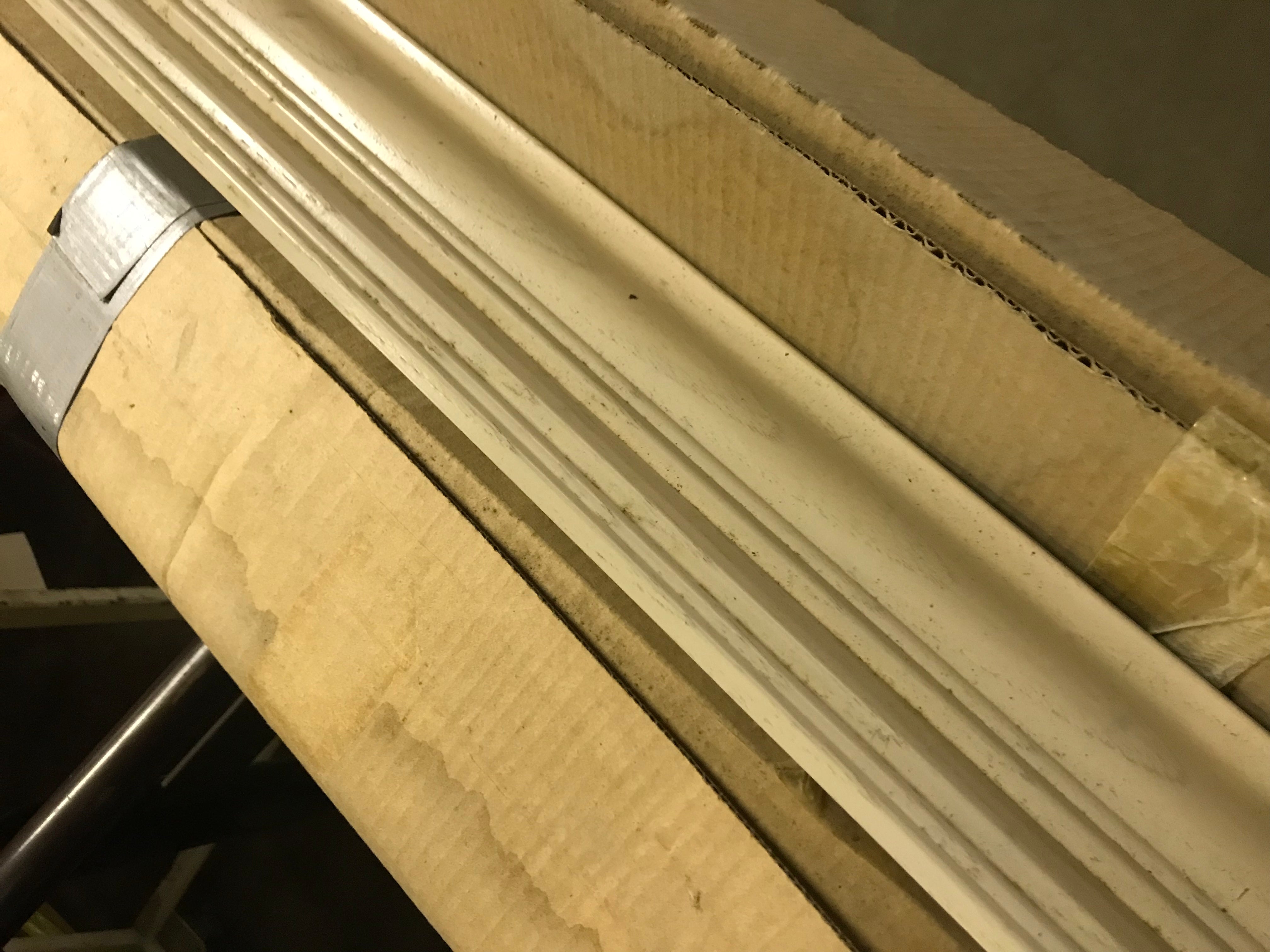 Lot of Six Pieces 8’ Muslin Hickory Crown Moulding