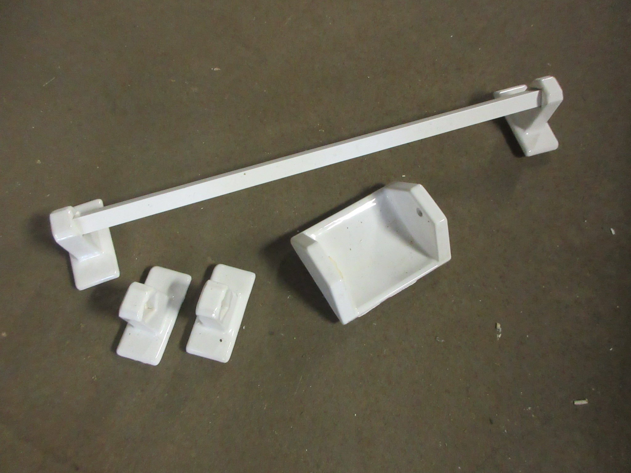 Set of Ceramic Towel Bar Holders and Toilet Paper Holder