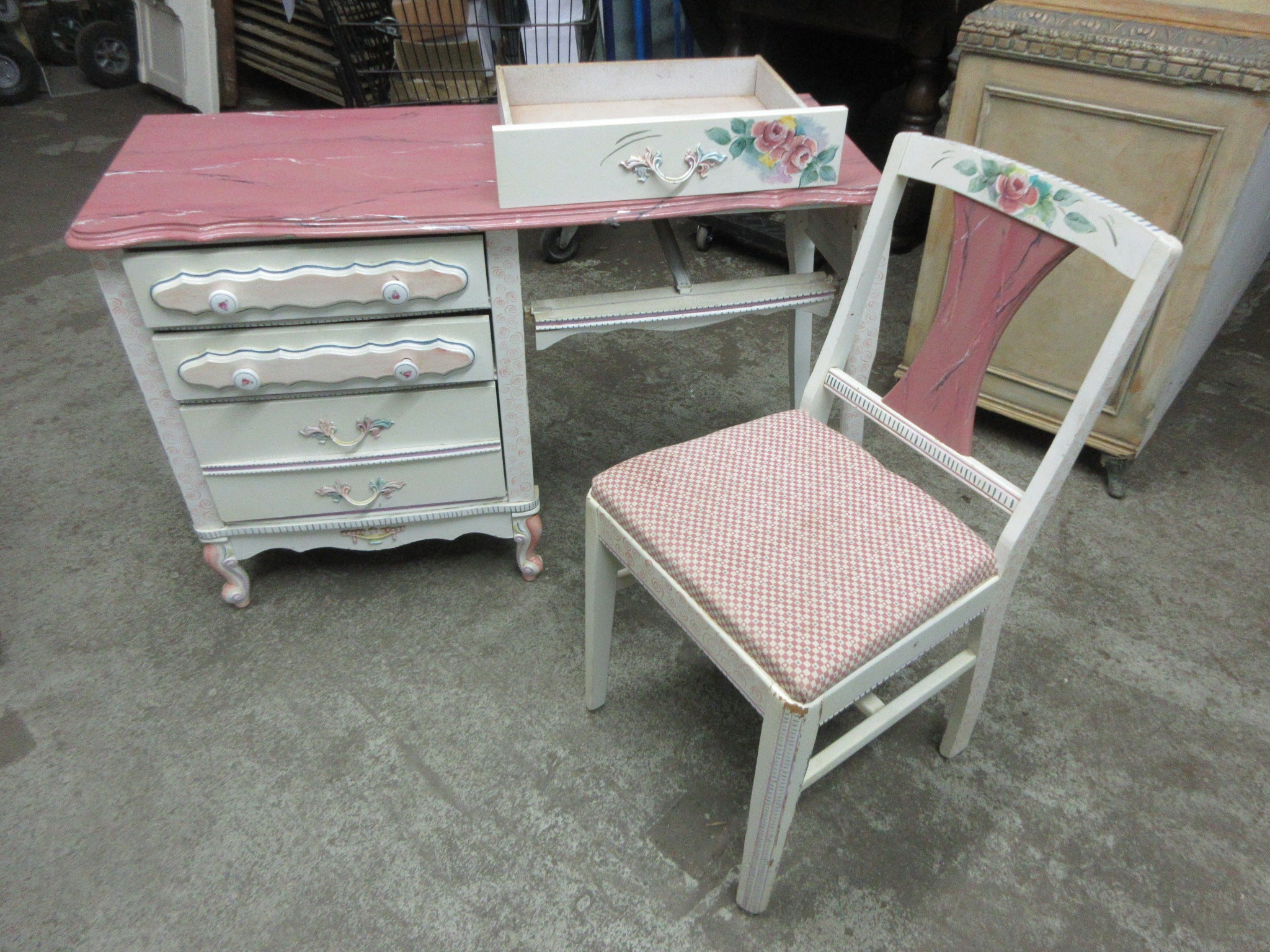 Painted Desk and Chair